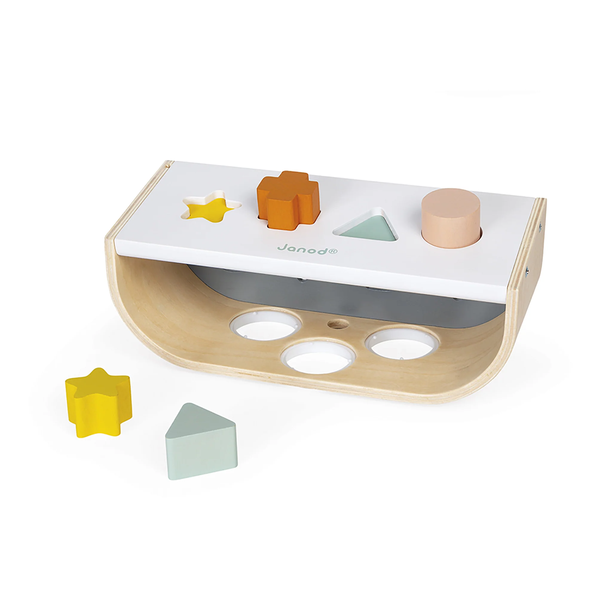 Janod Sweet Cocoon Wooden TapTap & Shape Sorter - Image 3