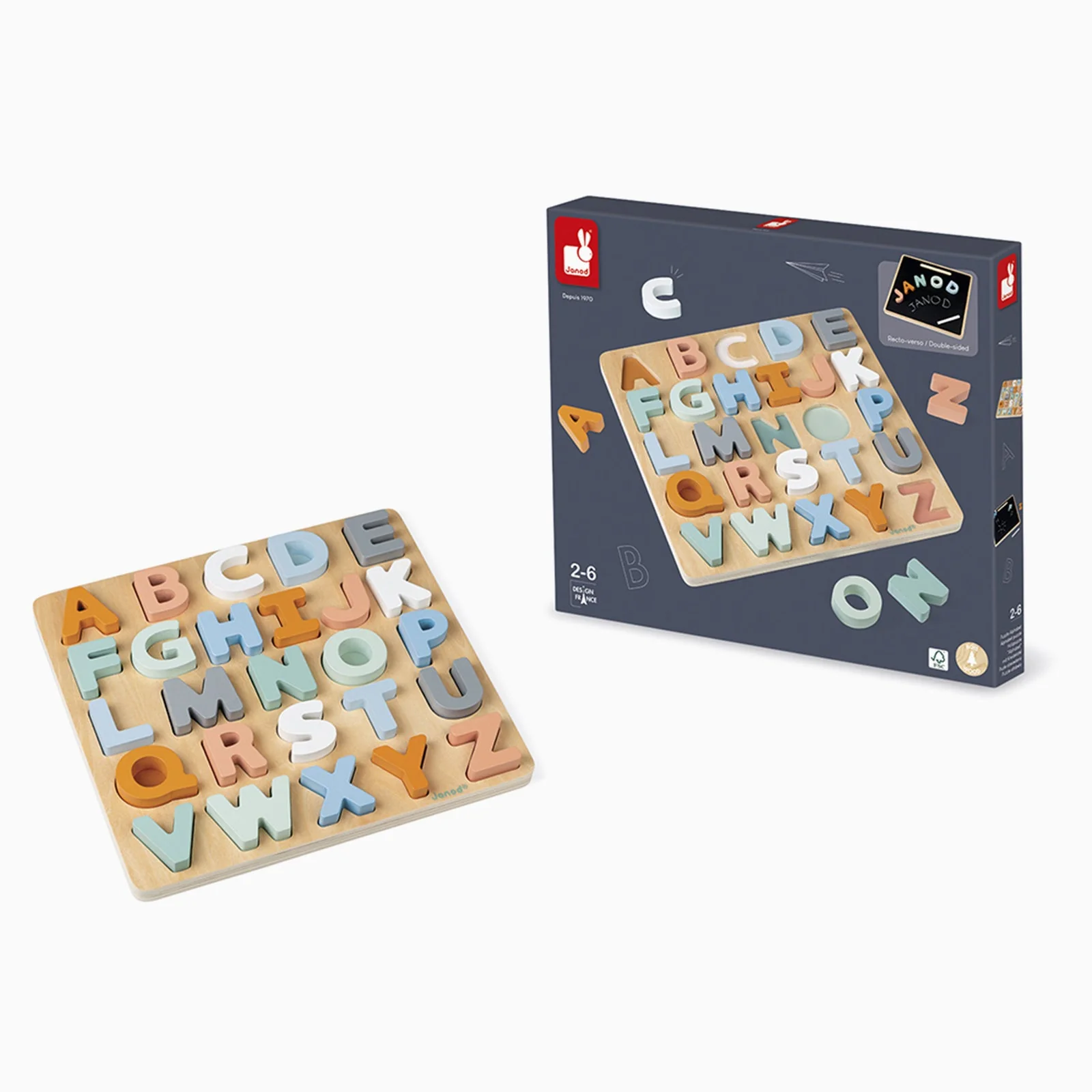 Janod Wooden Alphabet Puzzle - Image 3