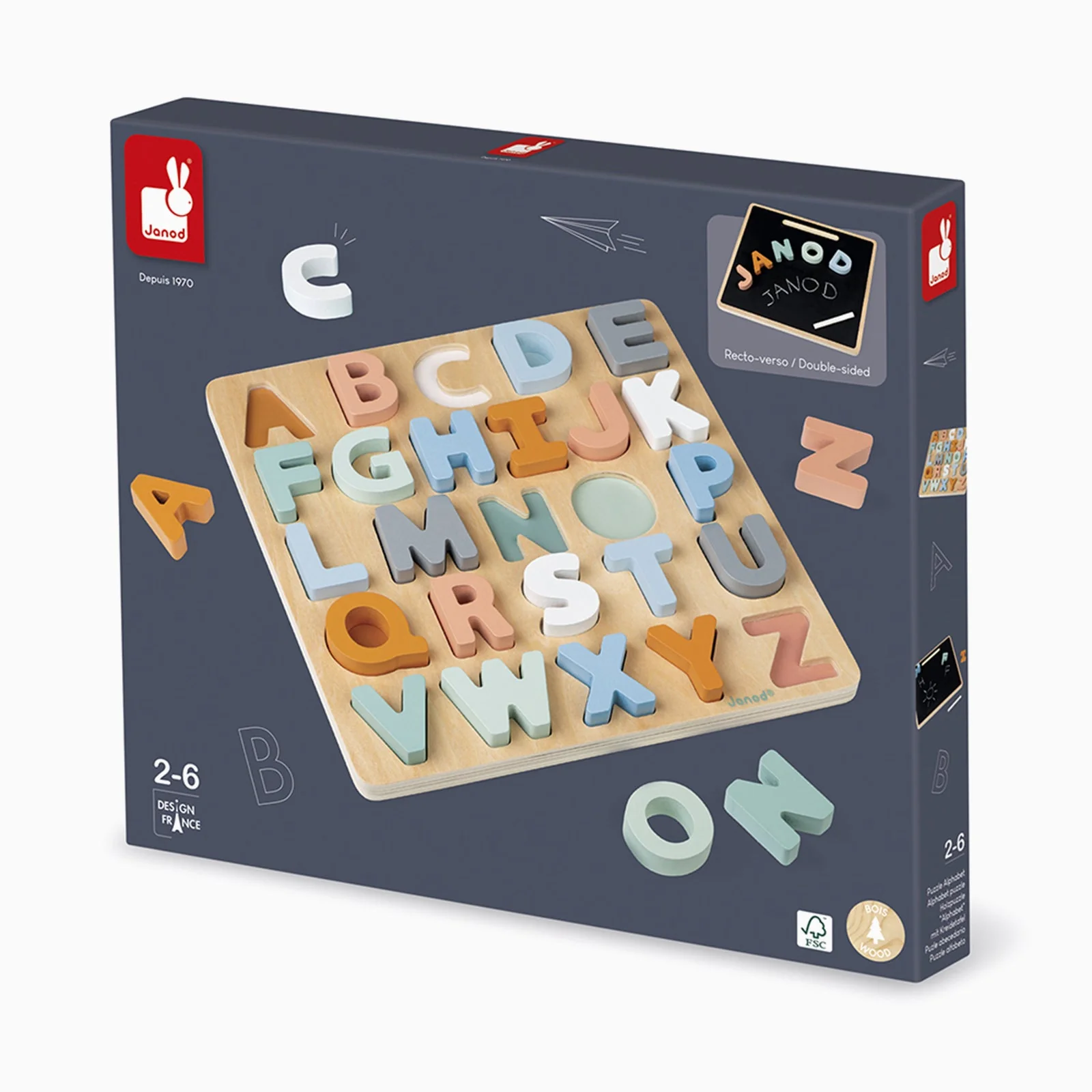 Janod Wooden Alphabet Puzzle - Image 4