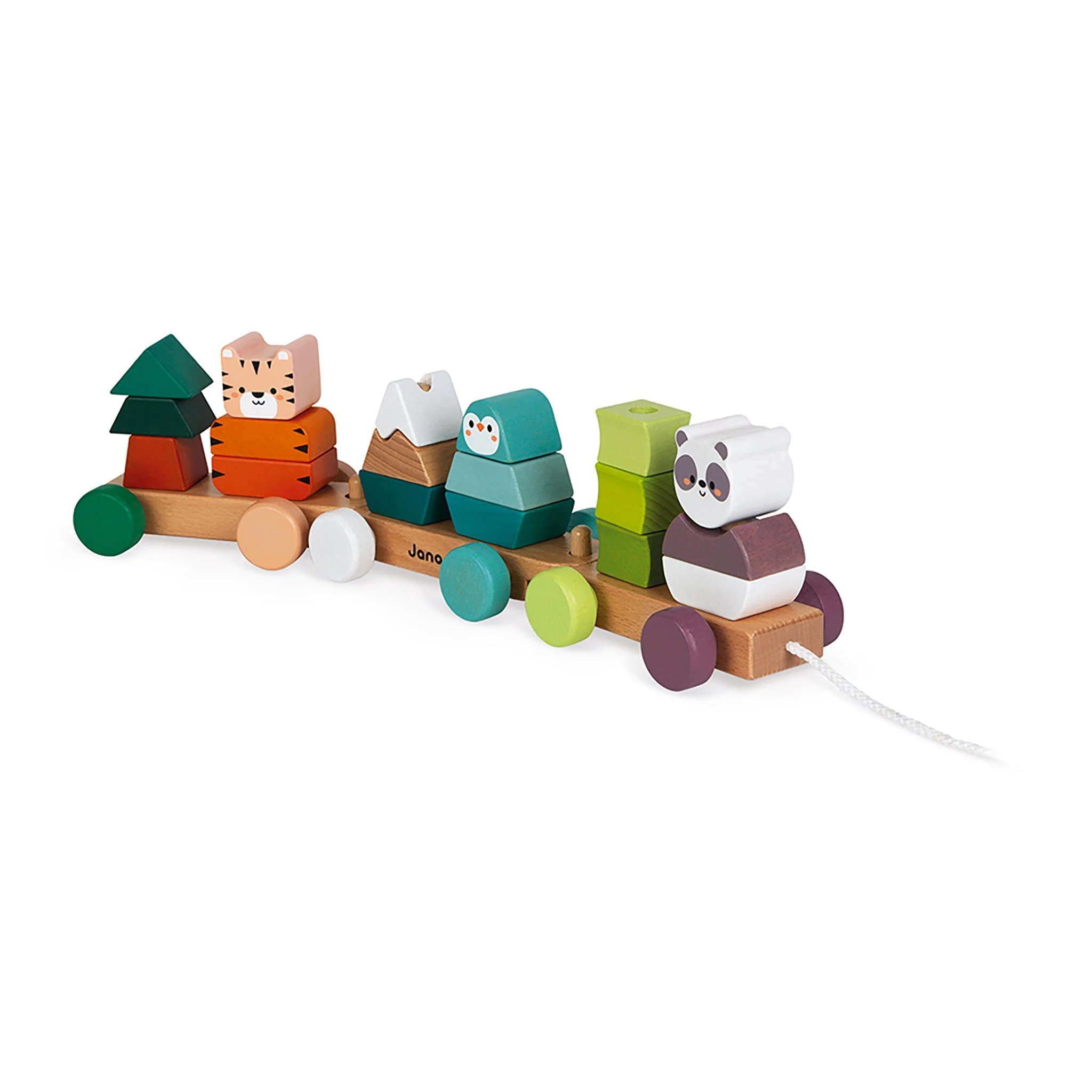 Janod Wooden Pull-Along Animal Train - Image 2