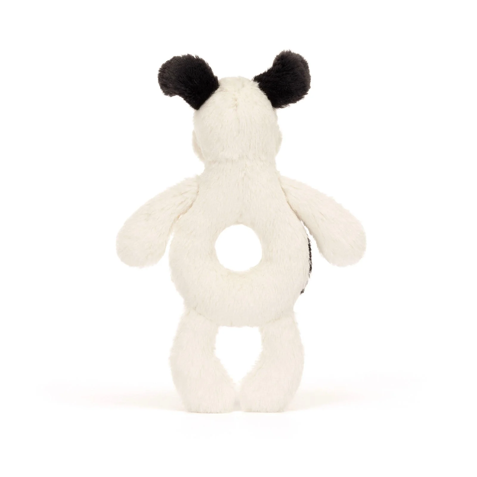 Jellycat Bashful Black & Cream Puppy Ring Rattle - Image 2