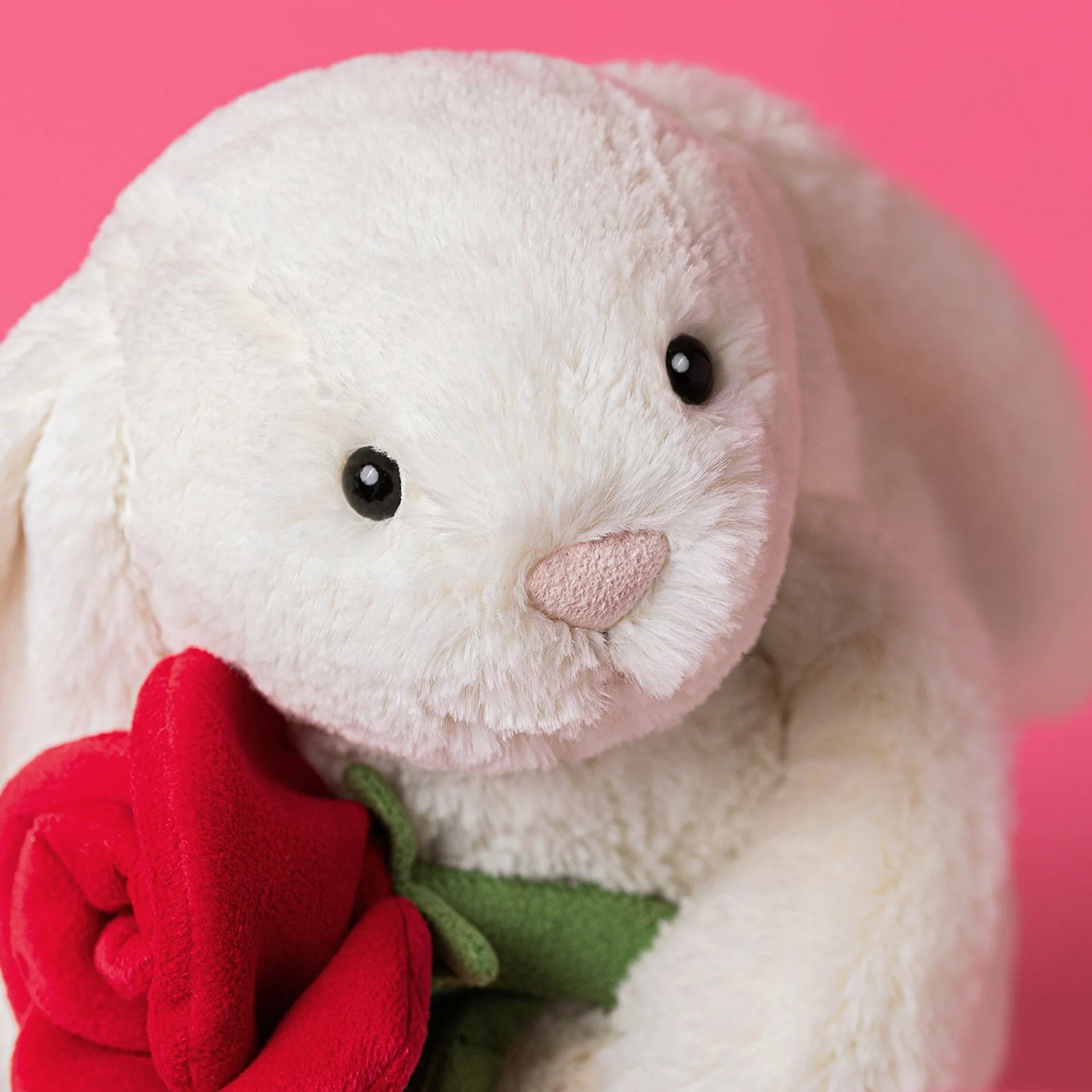 Jellycat Cream Bunny with Rose - Image 3