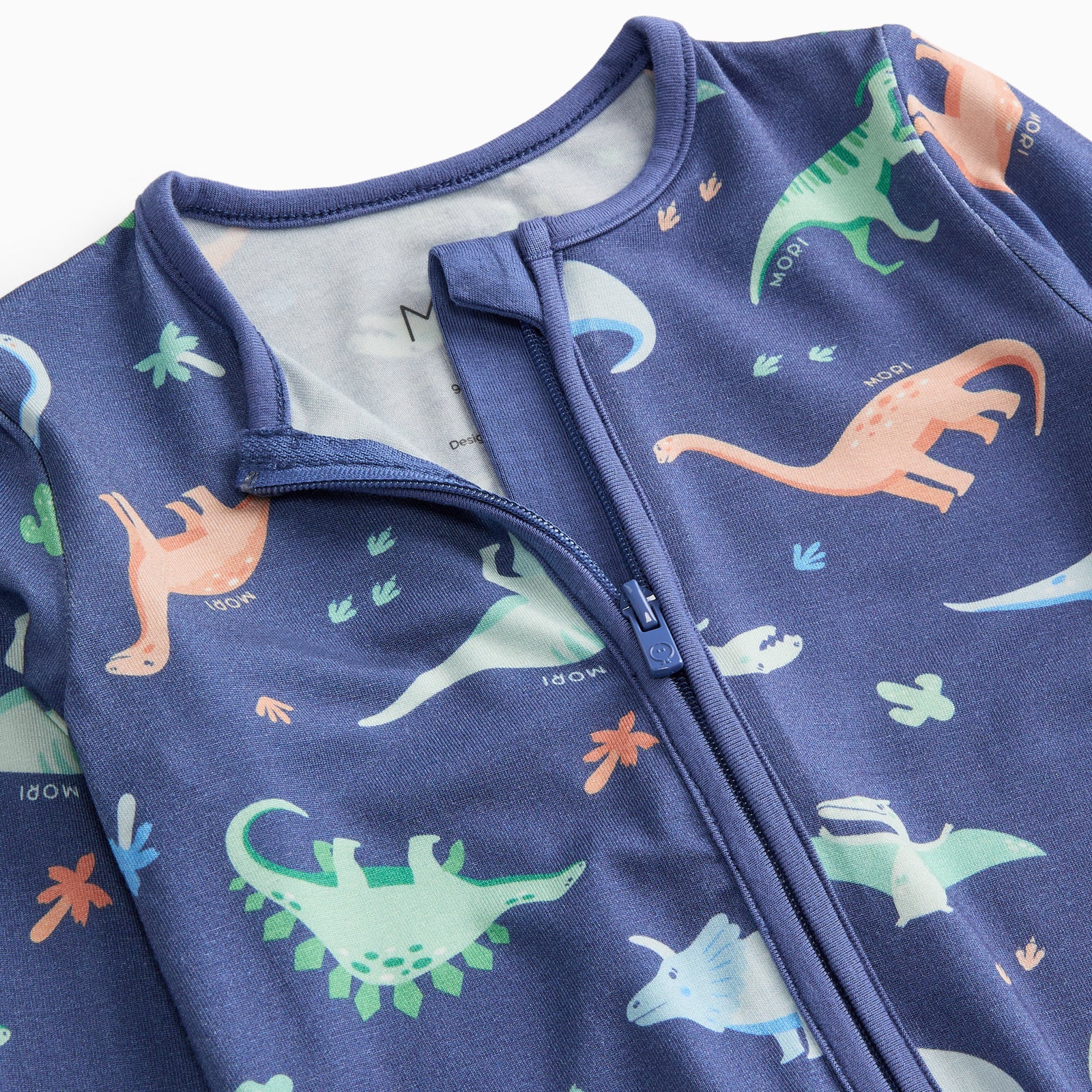 Dinosaur Nights Clever Zip Sleepsuit - Blue - Image 4