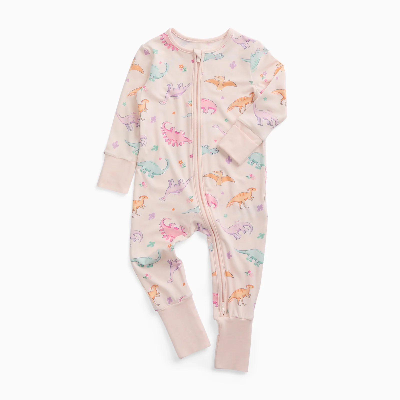 Dinosaur Nights Clever Zip Sleepsuit - Pink - Image 4