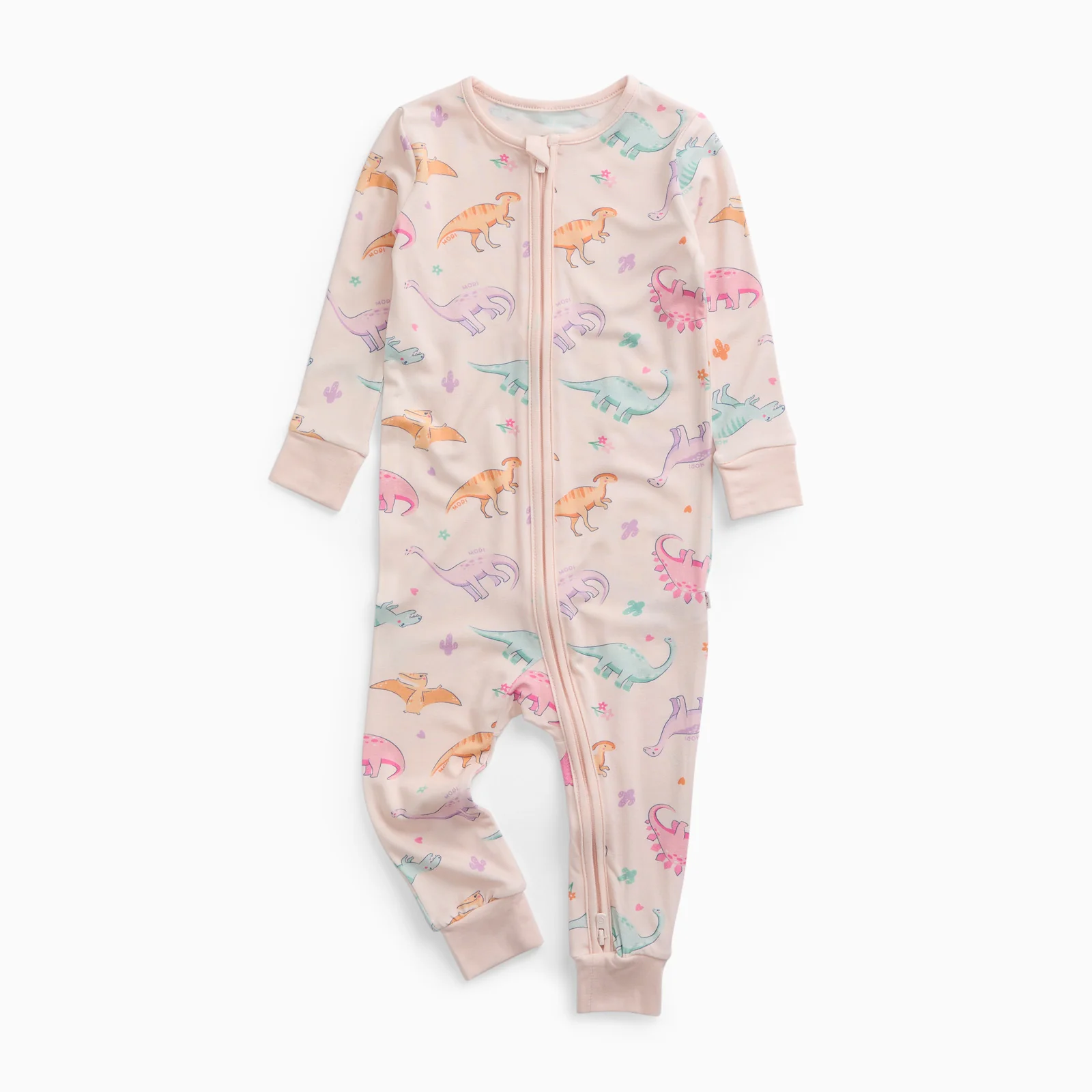Dinosaur Nights Clever Zip Sleepsuit - Pink - Image 6