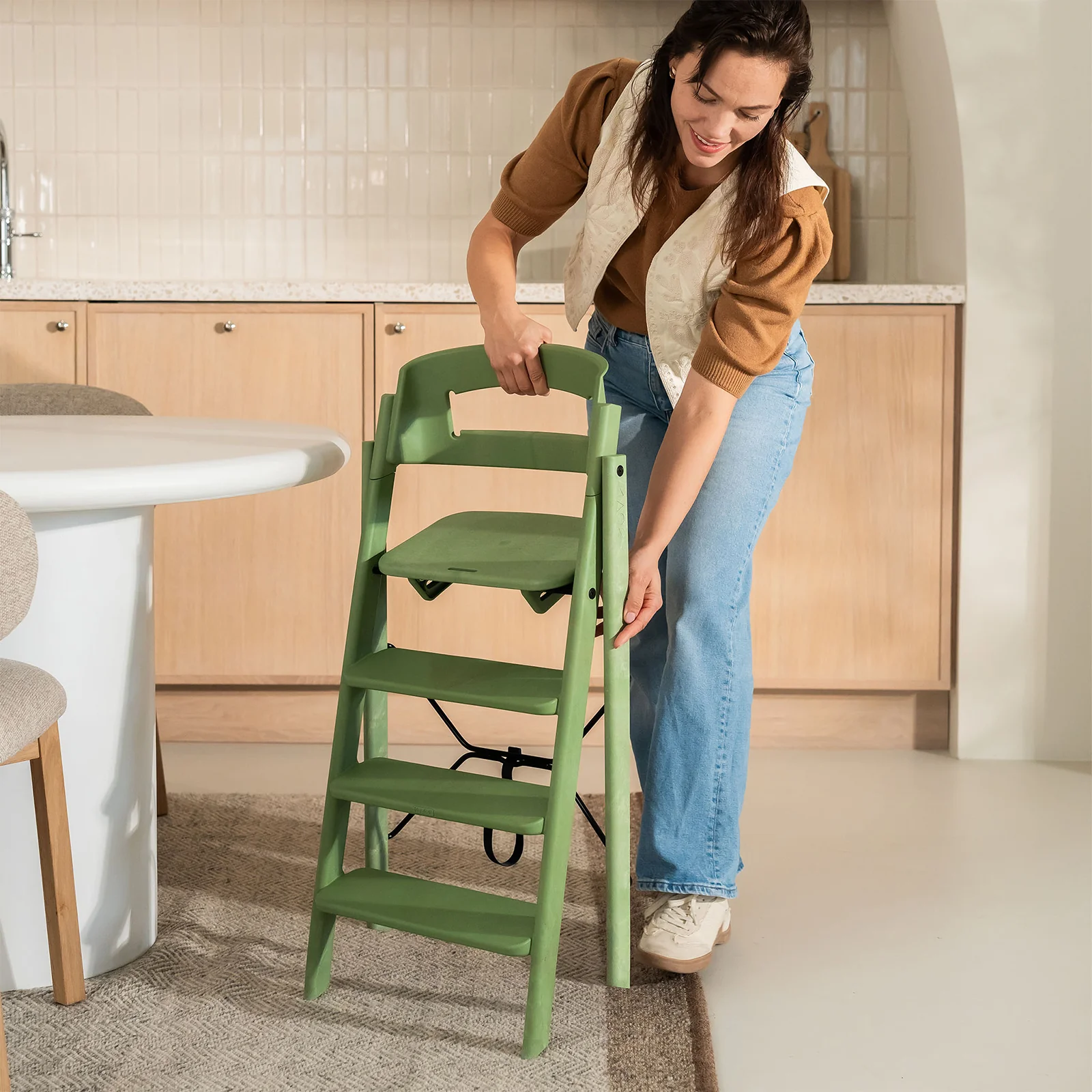 KAOS Klapp Recycled High Chair - Mineral Green - Image 3