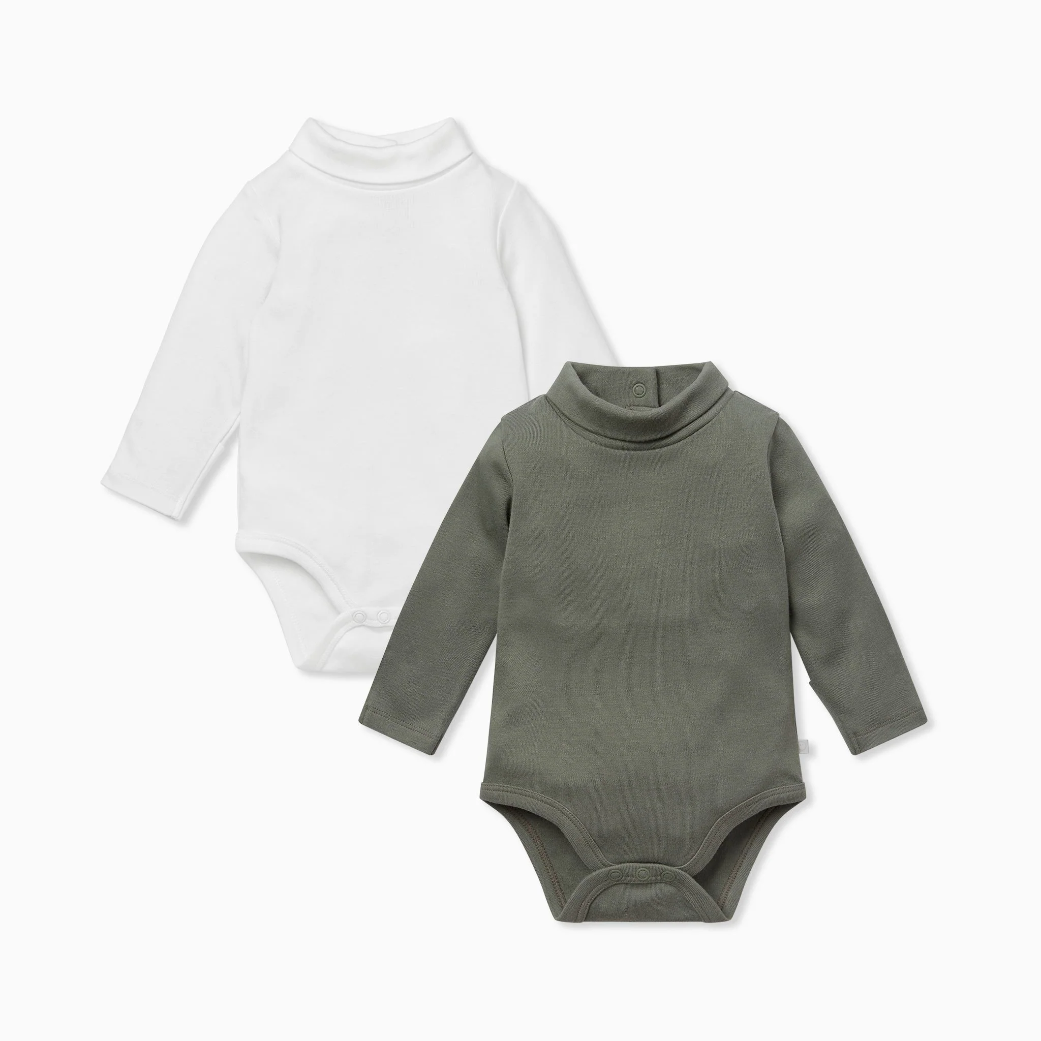 Khaki Cloud Roll Neck Bodysuit 2 Pack