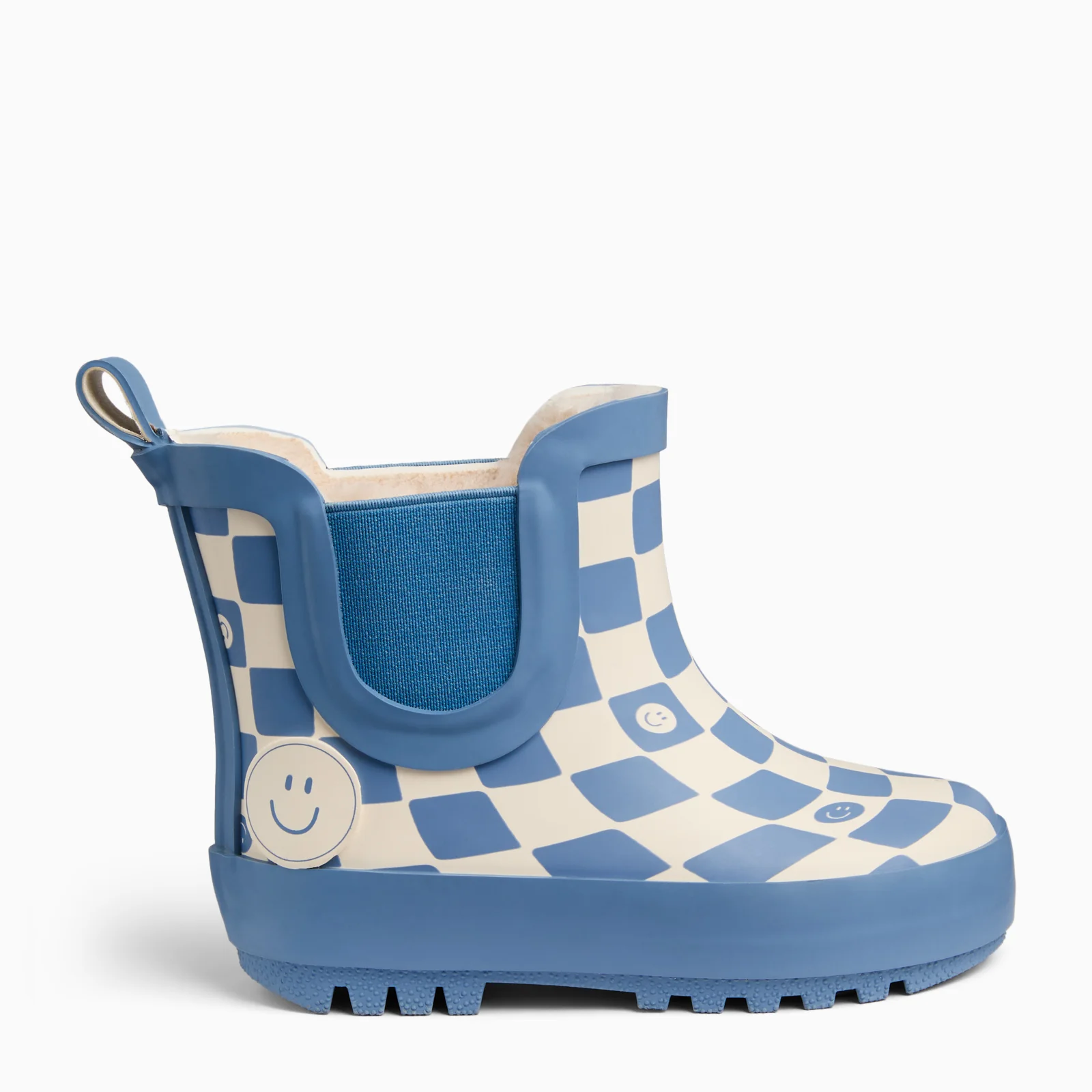 KIDLY by MORI Check Short Wellies - Blue