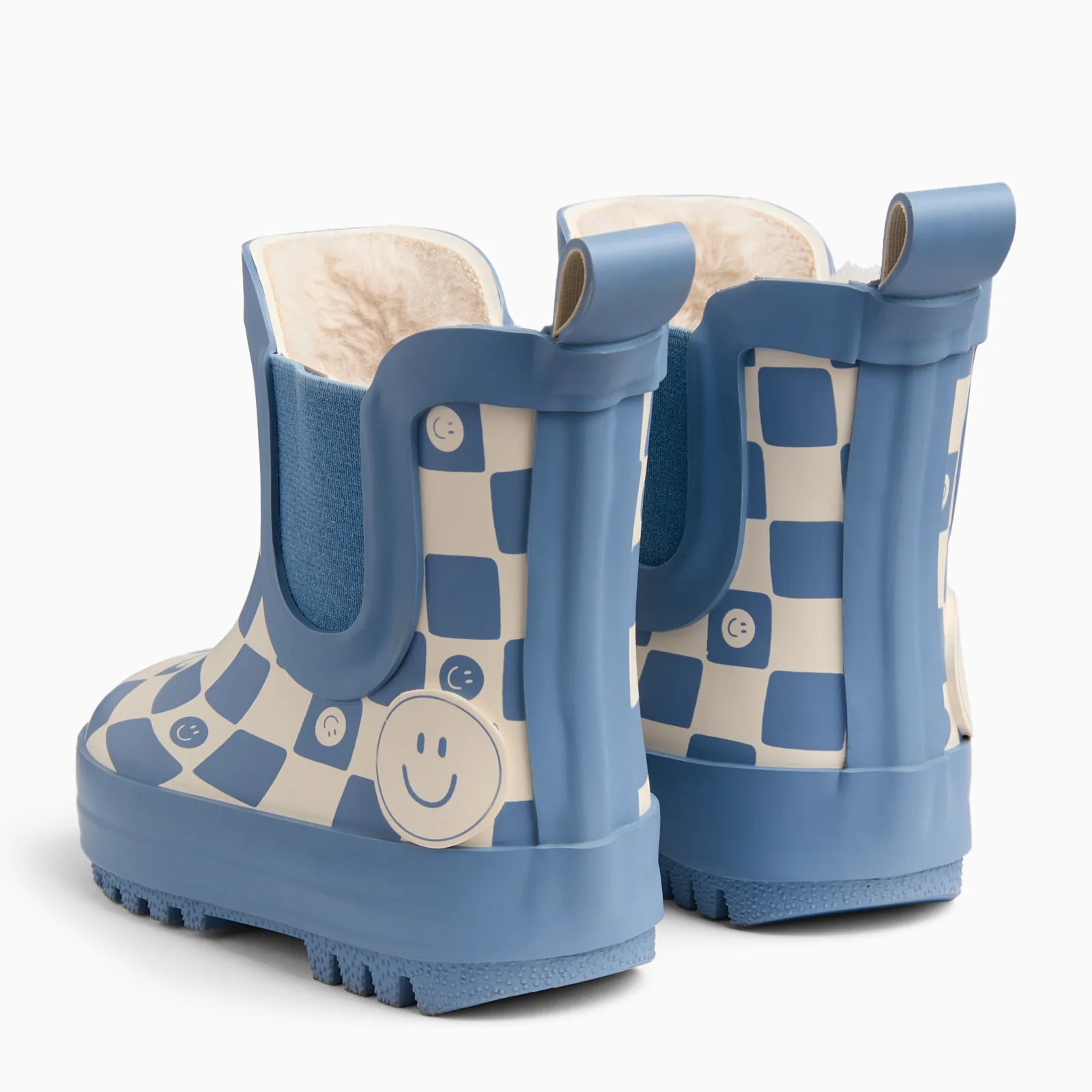 KIDLY by MORI Check Short Wellies - Blue - Image 3