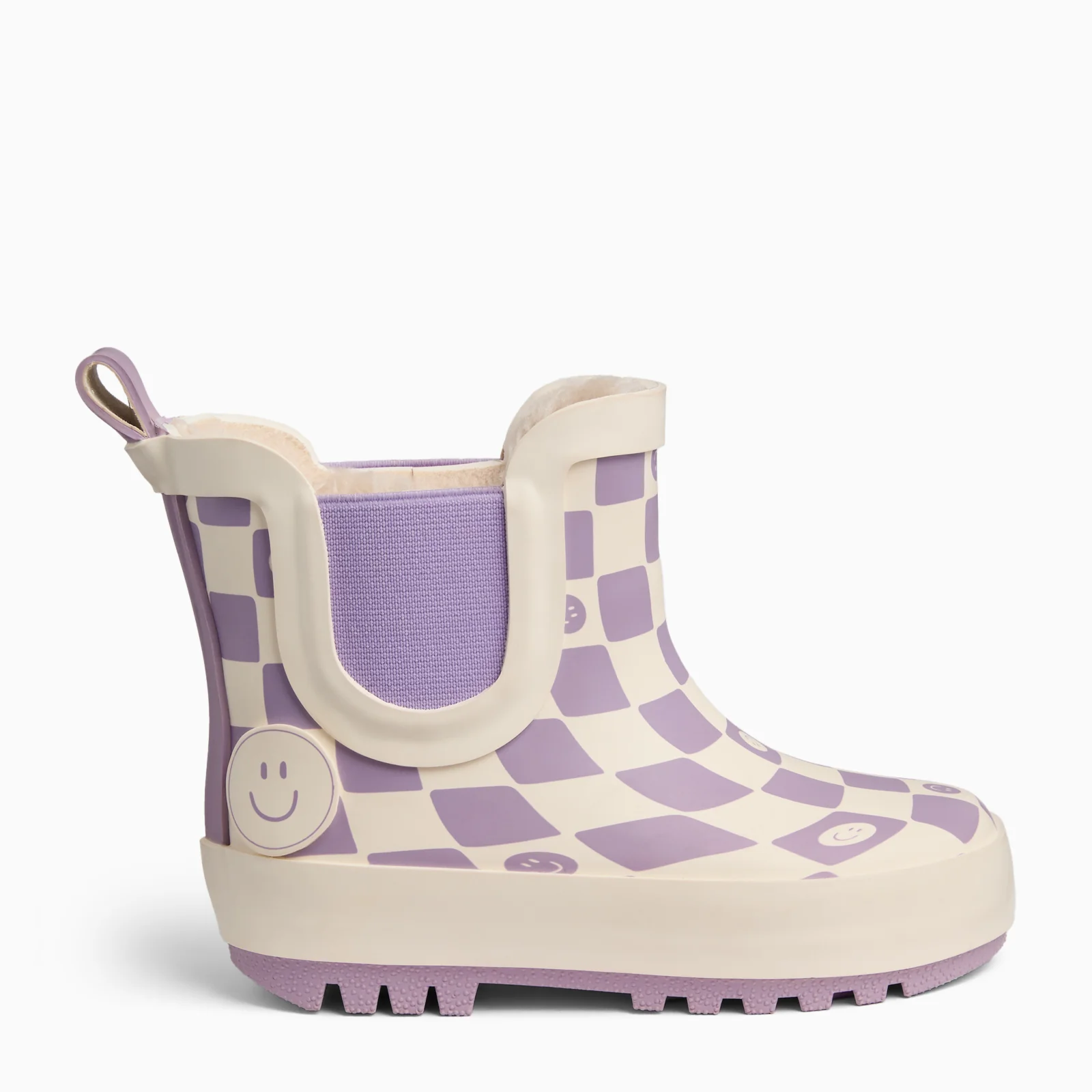 KIDLY by MORI Check Short Wellies - Lilac