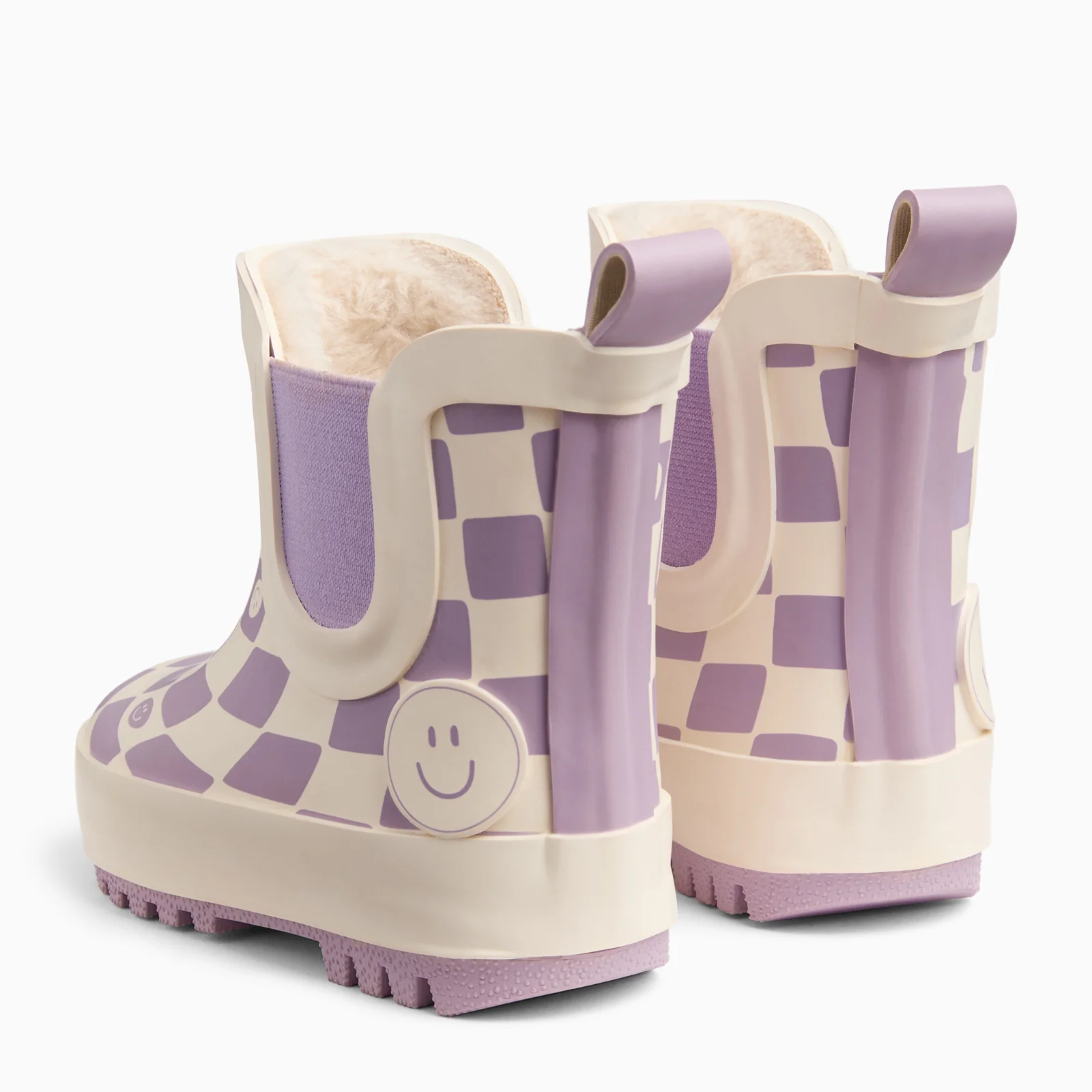 KIDLY by MORI Check Short Wellies - Lilac - Image 4