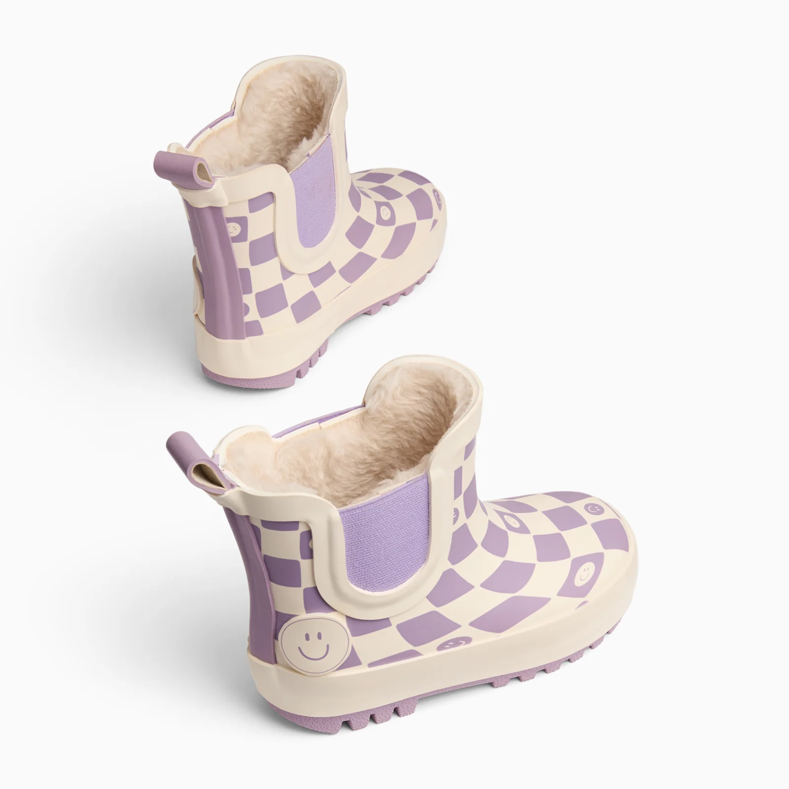 KIDLY by MORI Check Short Wellies - Lilac - Image 5