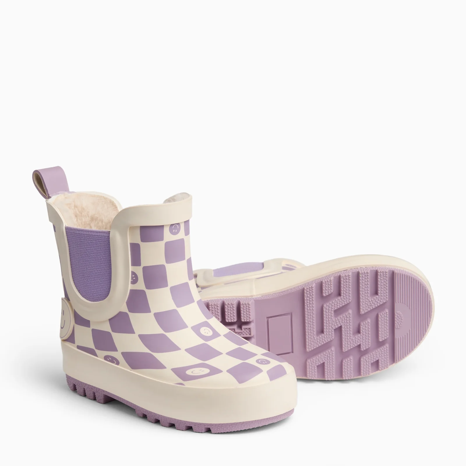 KIDLY by MORI Check Short Wellies - Lilac - Image 6