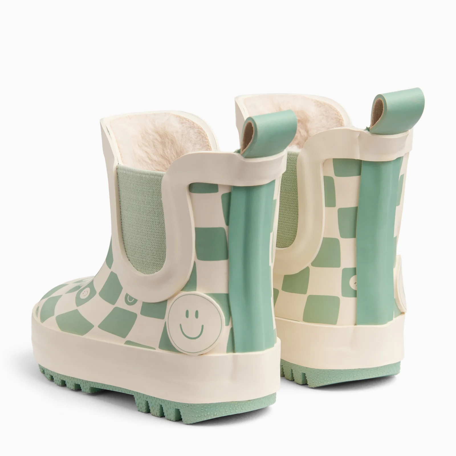 KIDLY by MORI Check Short Wellies - Sage - Image 5