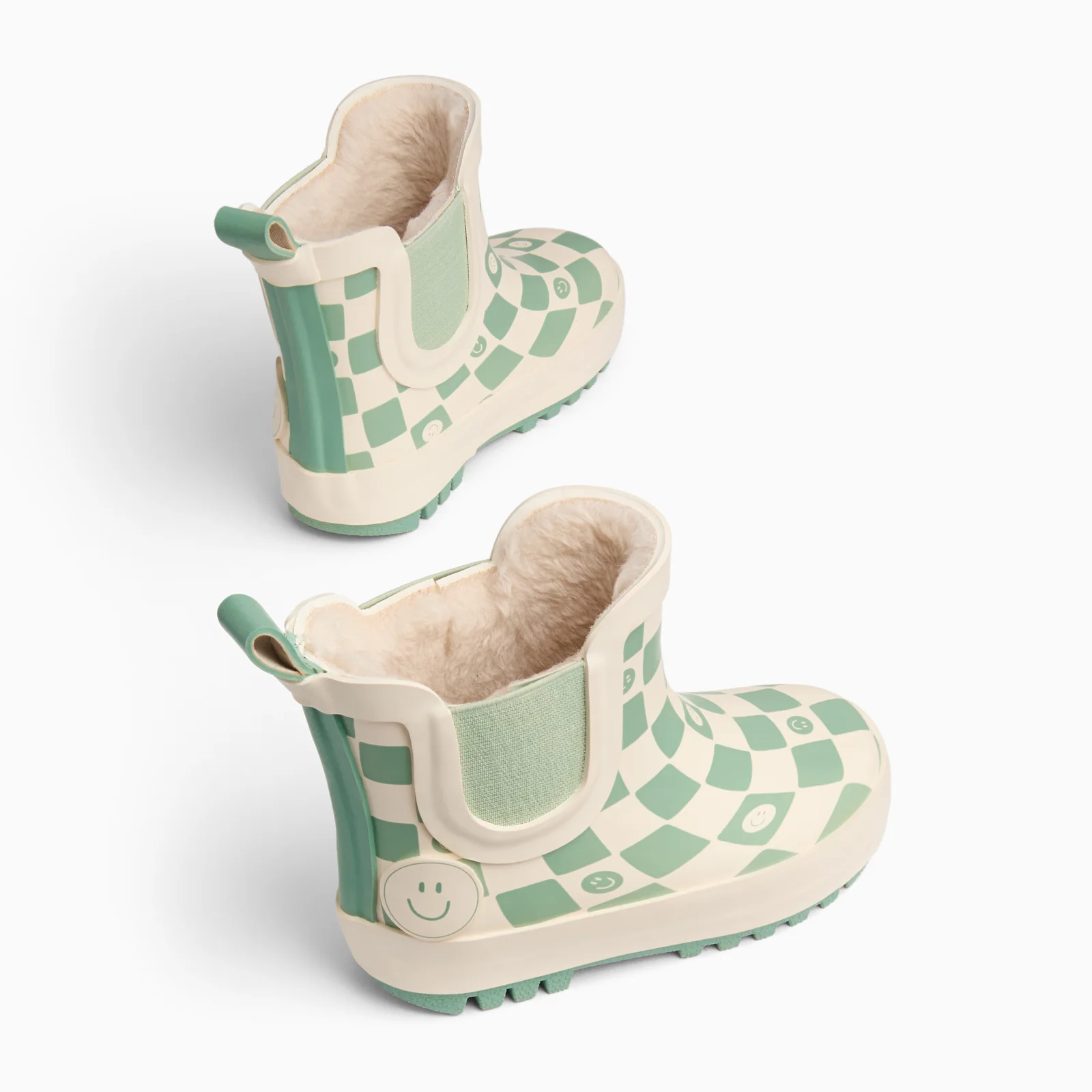 KIDLY by MORI Check Short Wellies - Sage - Image 6