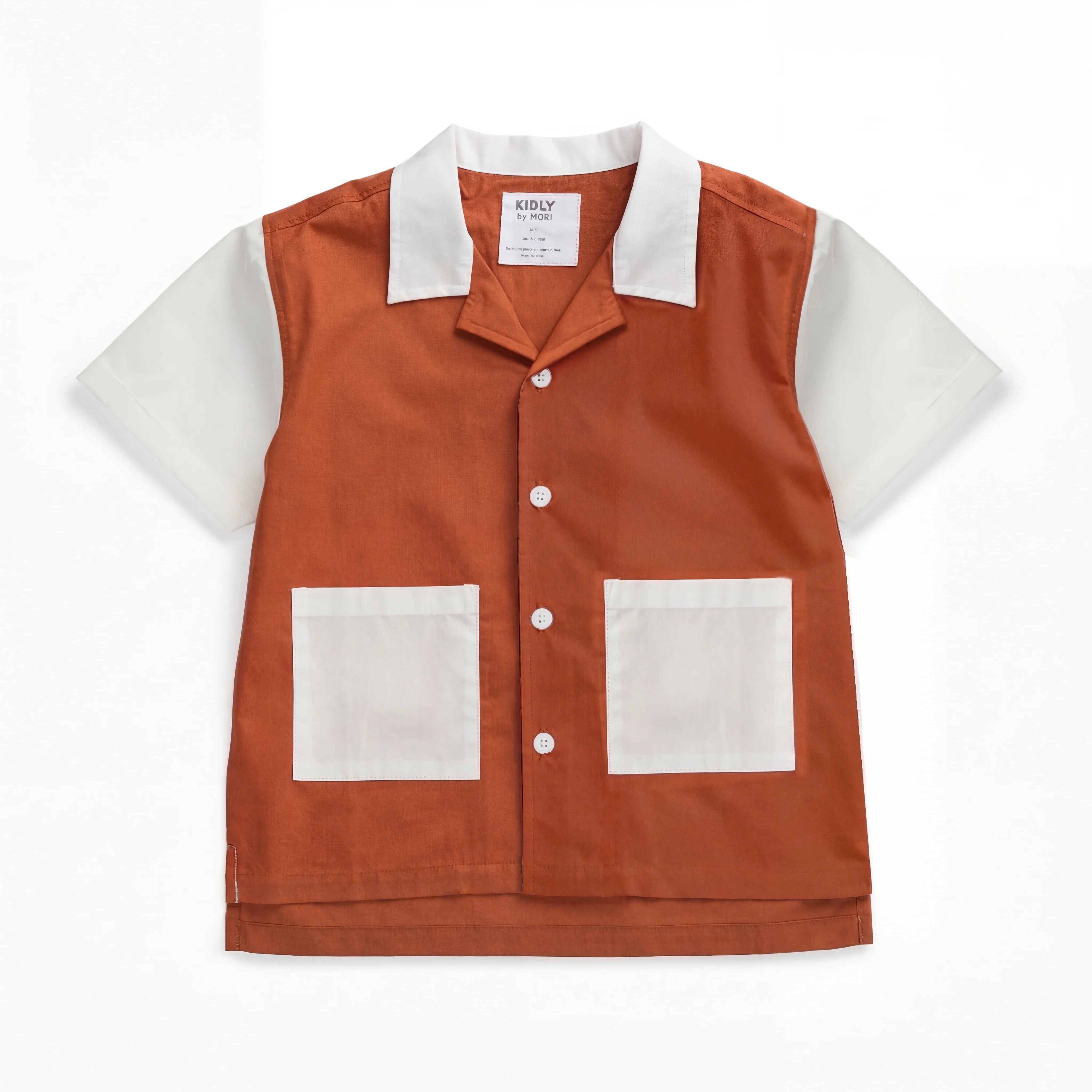 KIDLY by MORI Colourblock Cotton Shirt - Image 2