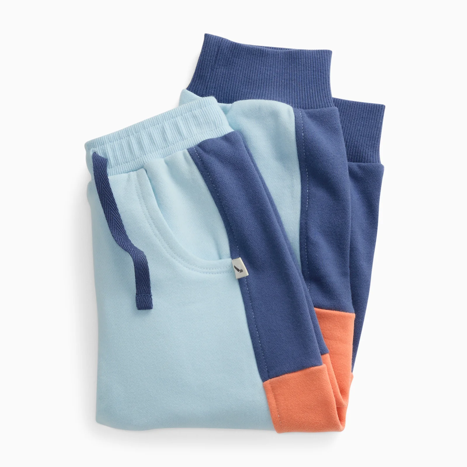KIDLY by MORI Colourblock Joggers - Blue & Orange - Image 3