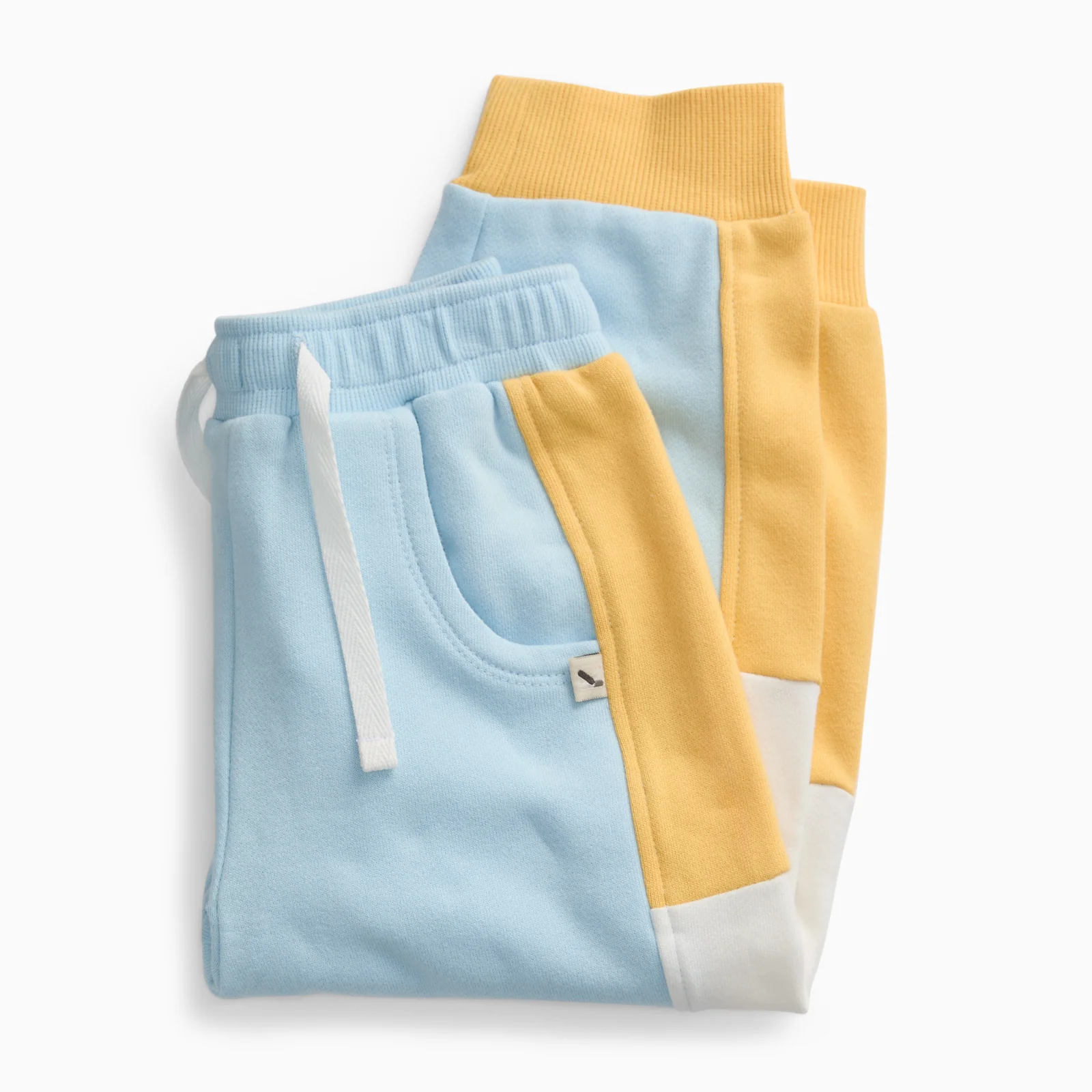 KIDLY by MORI Colourblock Joggers - Blue & Yellow - Image 3
