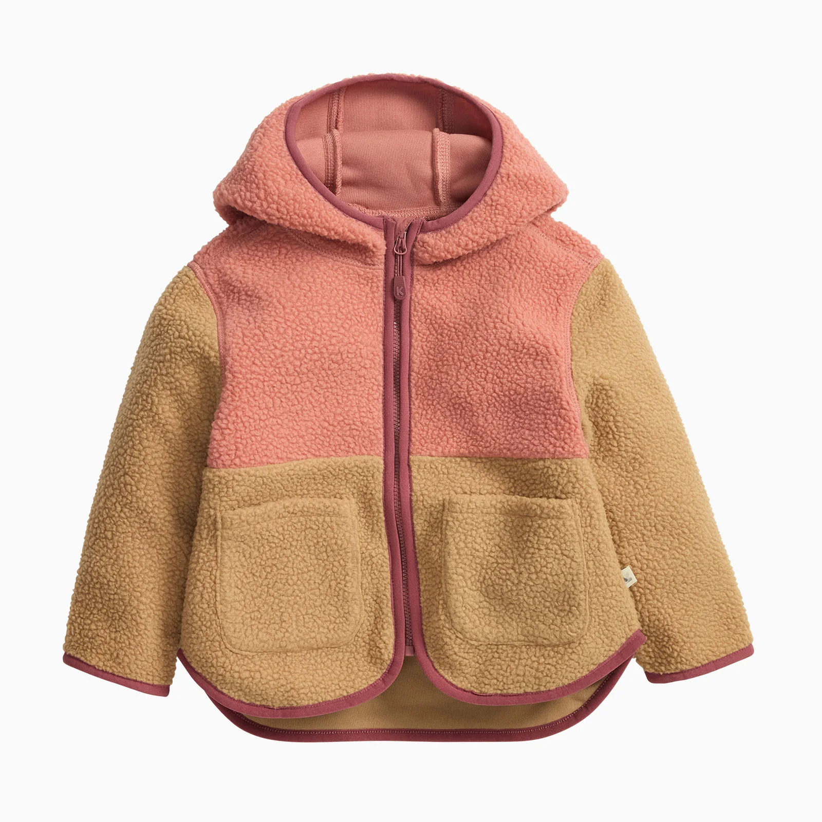 KIDLY by MORI Colourblock Sherpa Zip Through - Image 2