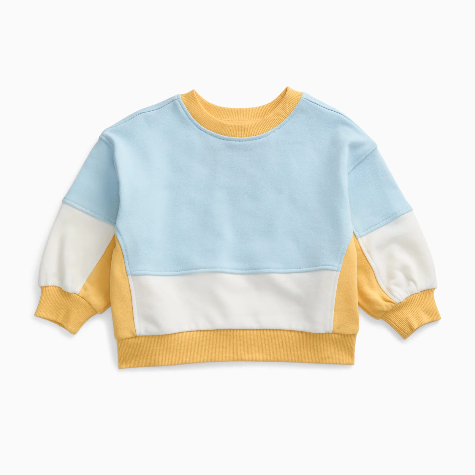KIDLY by MORI Colourblock Sweatshirt - Blue & Yellow - Image 2