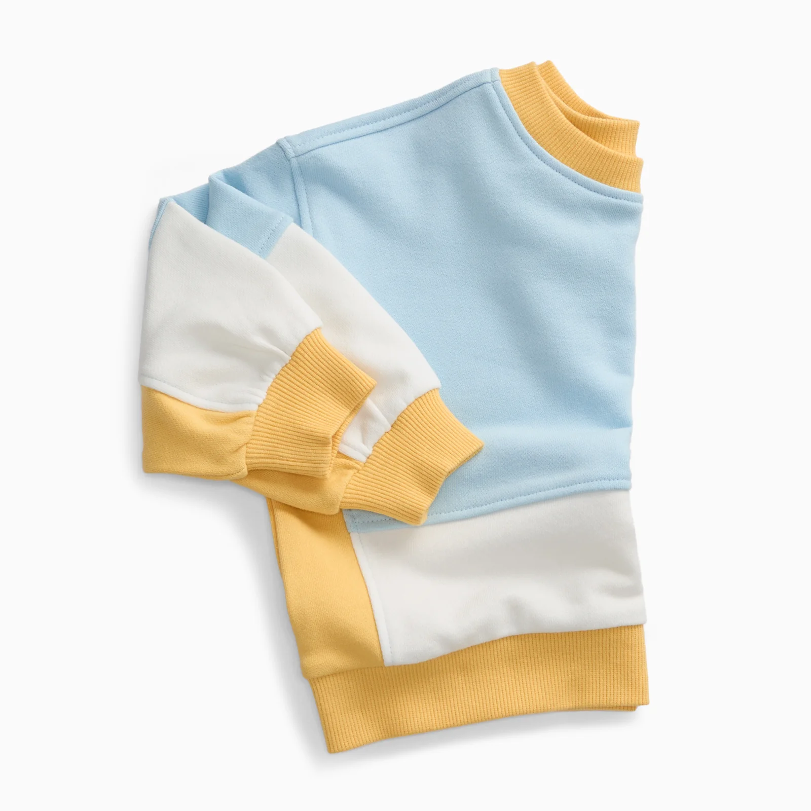 KIDLY by MORI Colourblock Sweatshirt - Blue & Yellow - Image 3