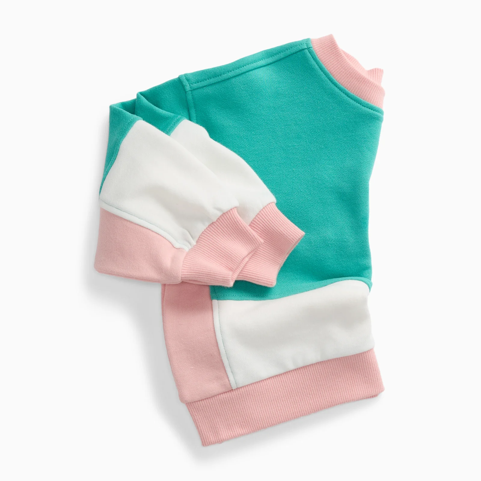 KIDLY by MORI Colourblock Sweatshirt - Green & Pink - Image 4