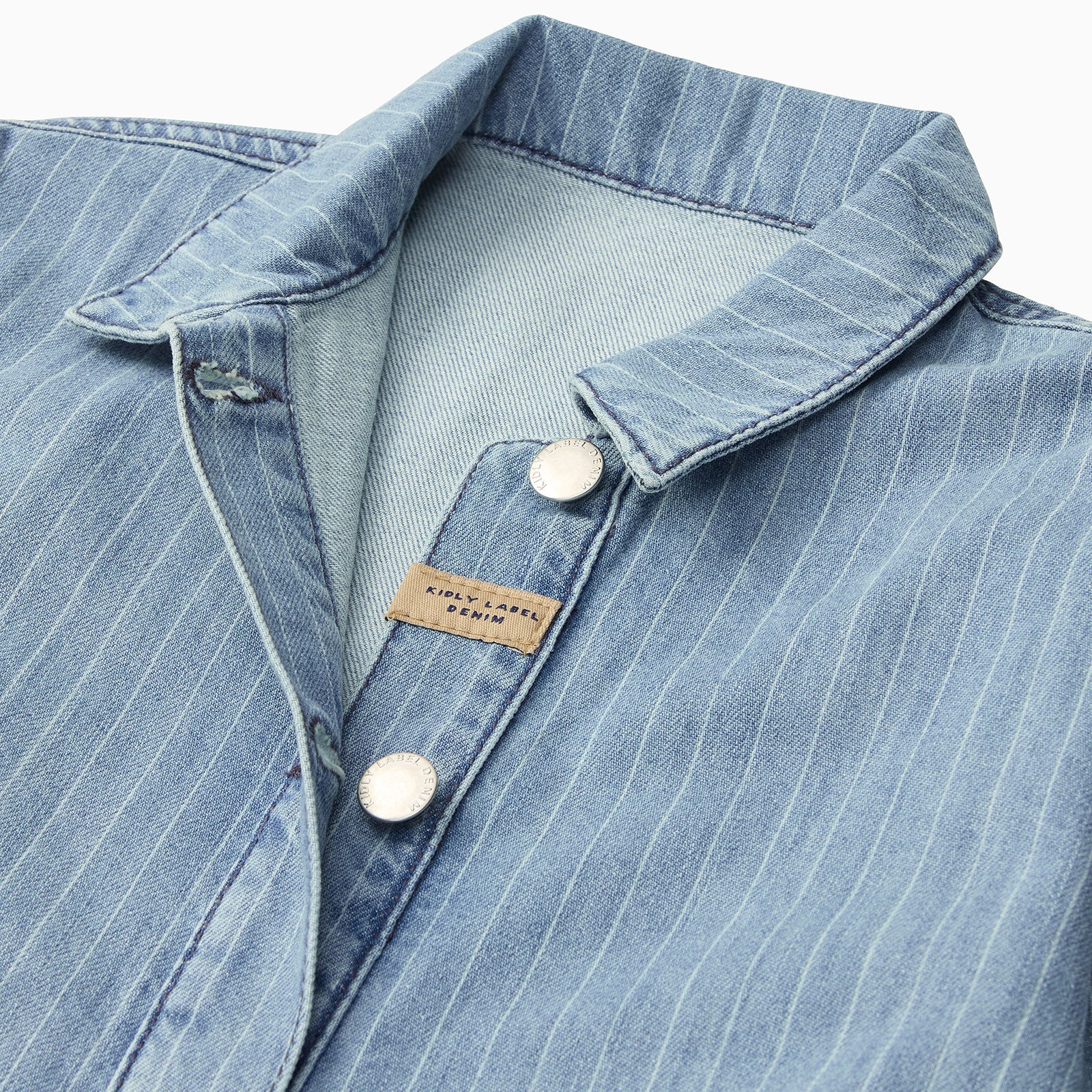 KIDLY by MORI Denim Pinstripe Jumpsuit - Image 4