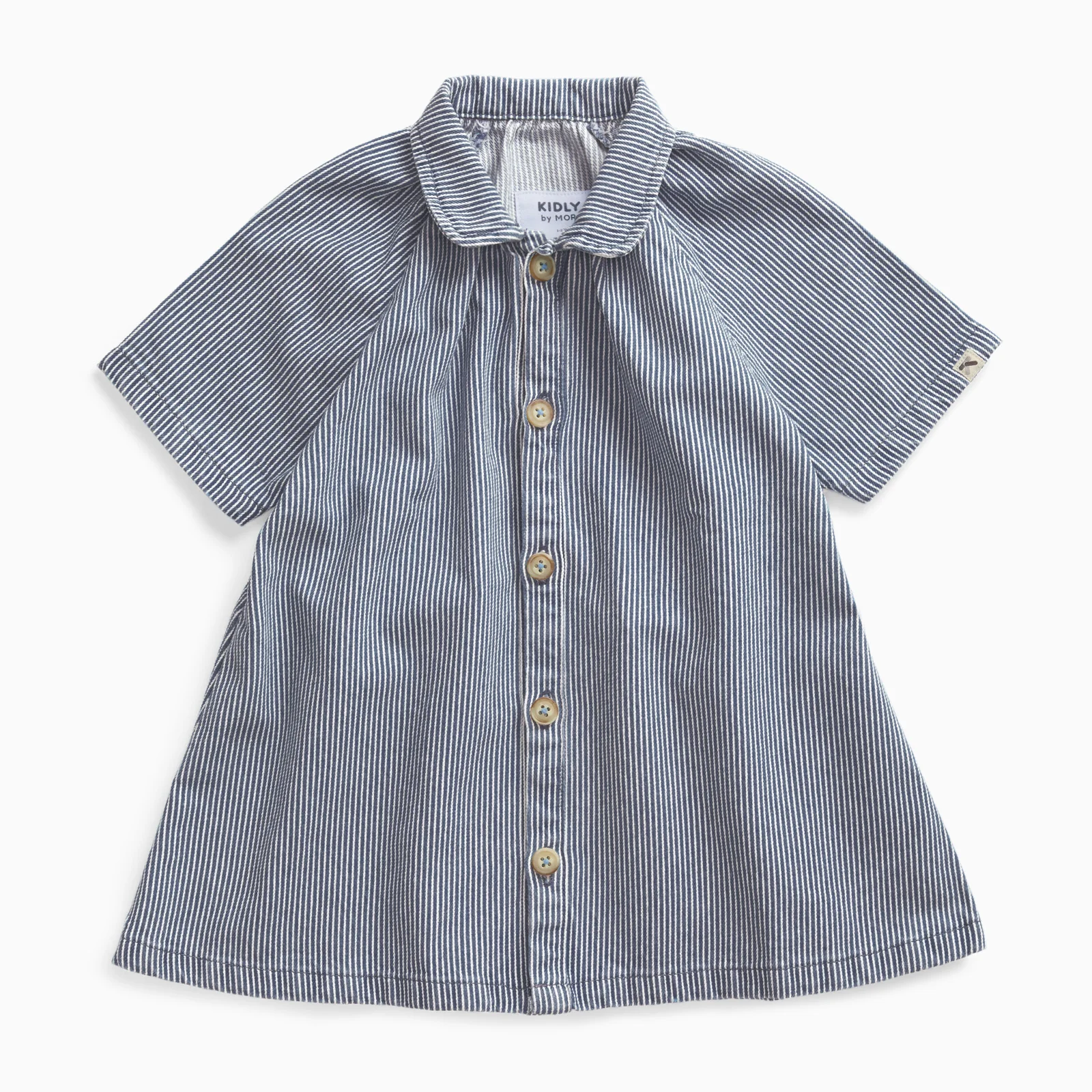 KIDLY by MORI Denim Striped Shirt Dress