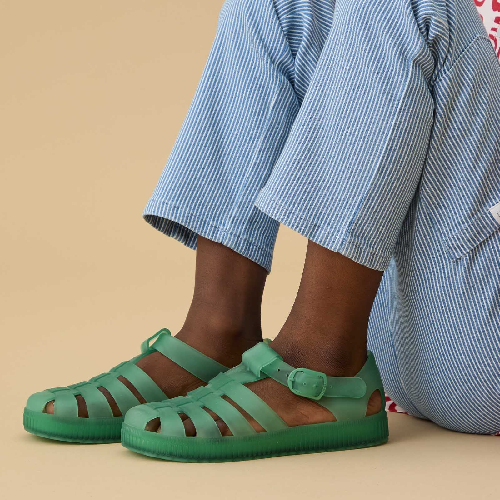 KIDLY by MORI Jelly Sandals - Emerald Ice