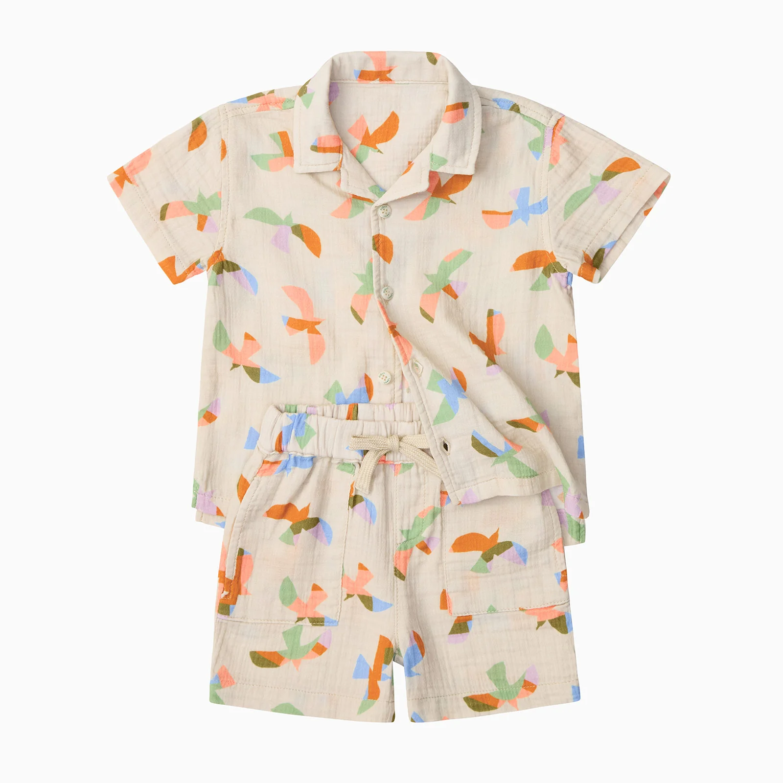 KIDLY by MORI Muslin Shirt and Short Outfit - Image 2