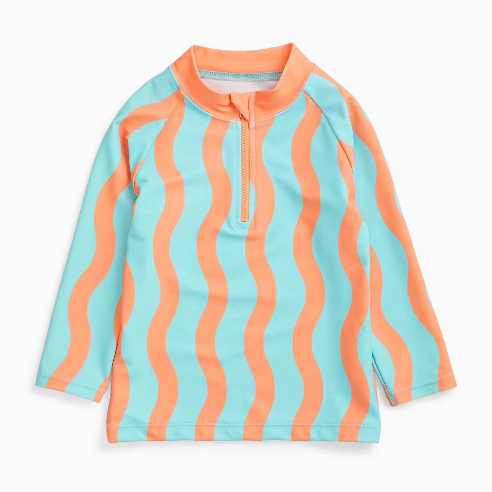 KIDLY by MORI Rash Vest - Orange Wavy Stripe - Image 2