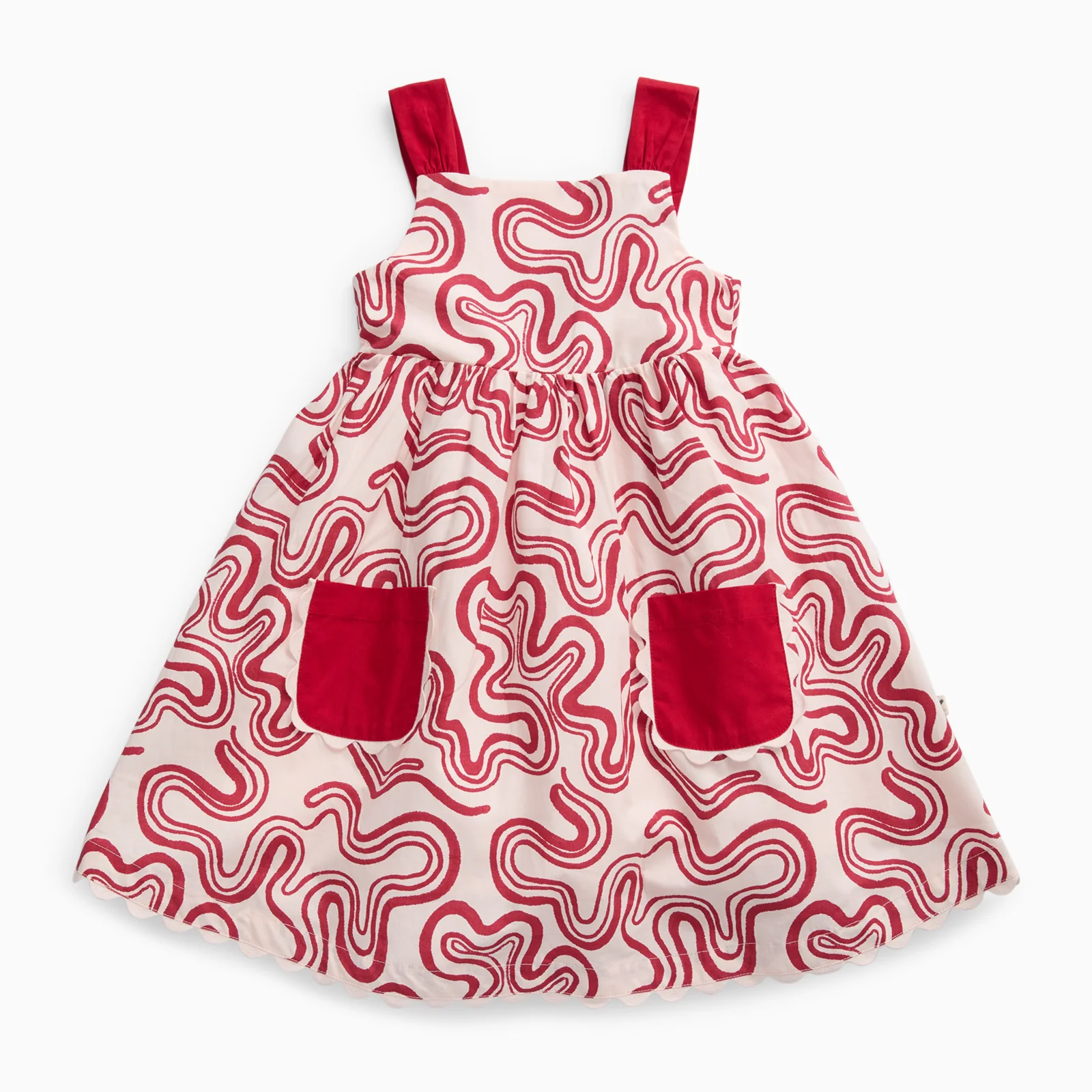 KIDLY by MORI Red Print Cotton Dress - Image 2