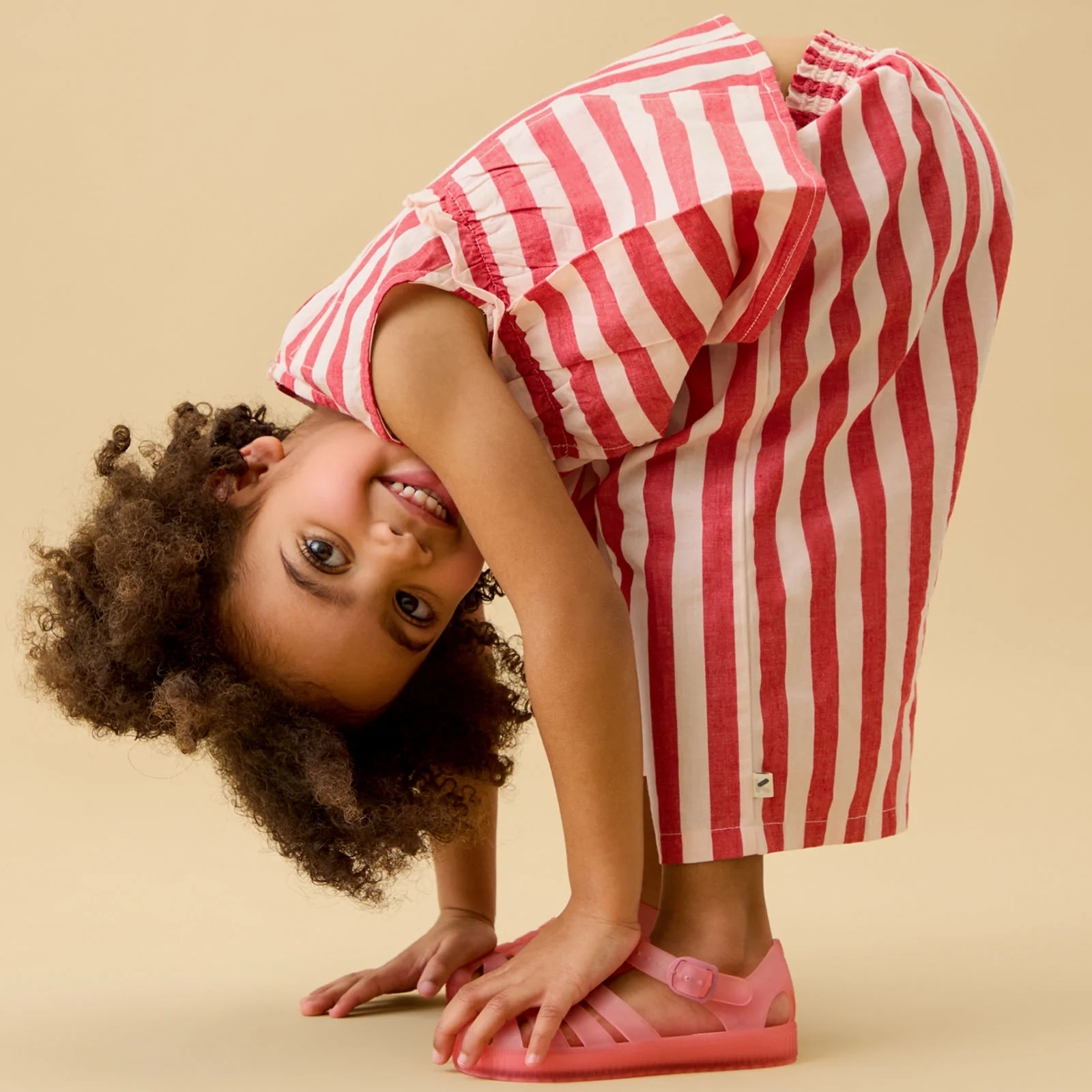 KIDLY by MORI Red Striped Cotton Top & Trousers Outfit