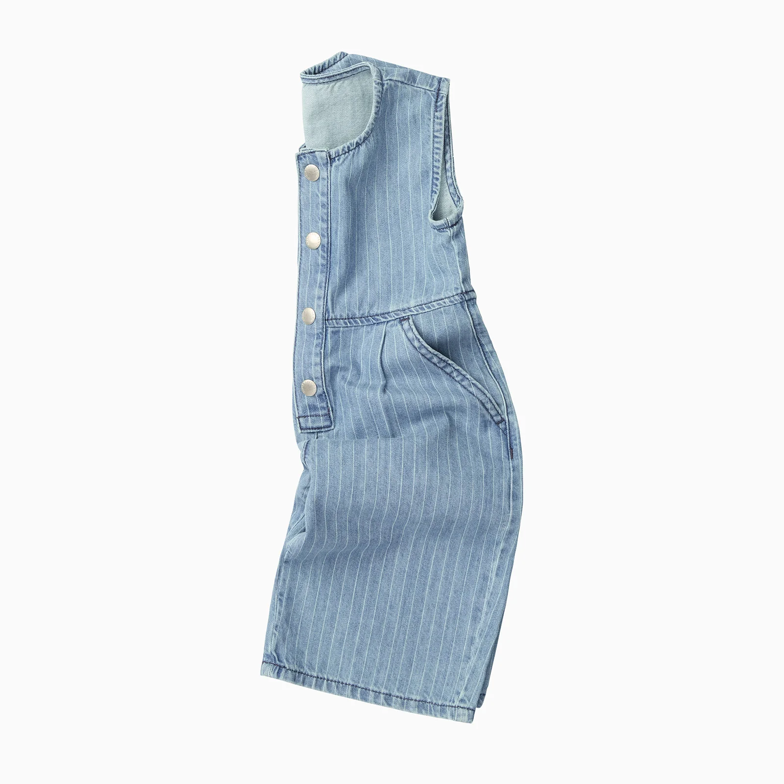 KIDLY by MORI Sleeveless Denim Pinstripe Jumpsuit - Image 2