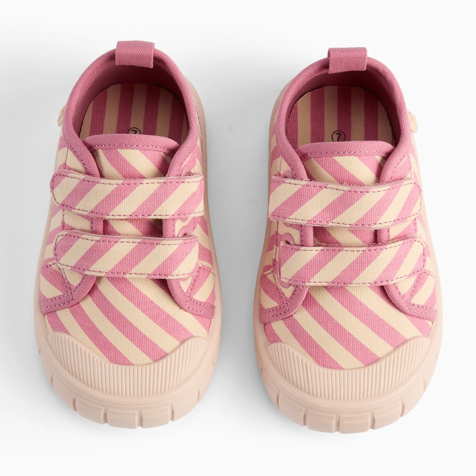 KIDLY by MORI Striped Canvas Trainers - Pink - Image 2