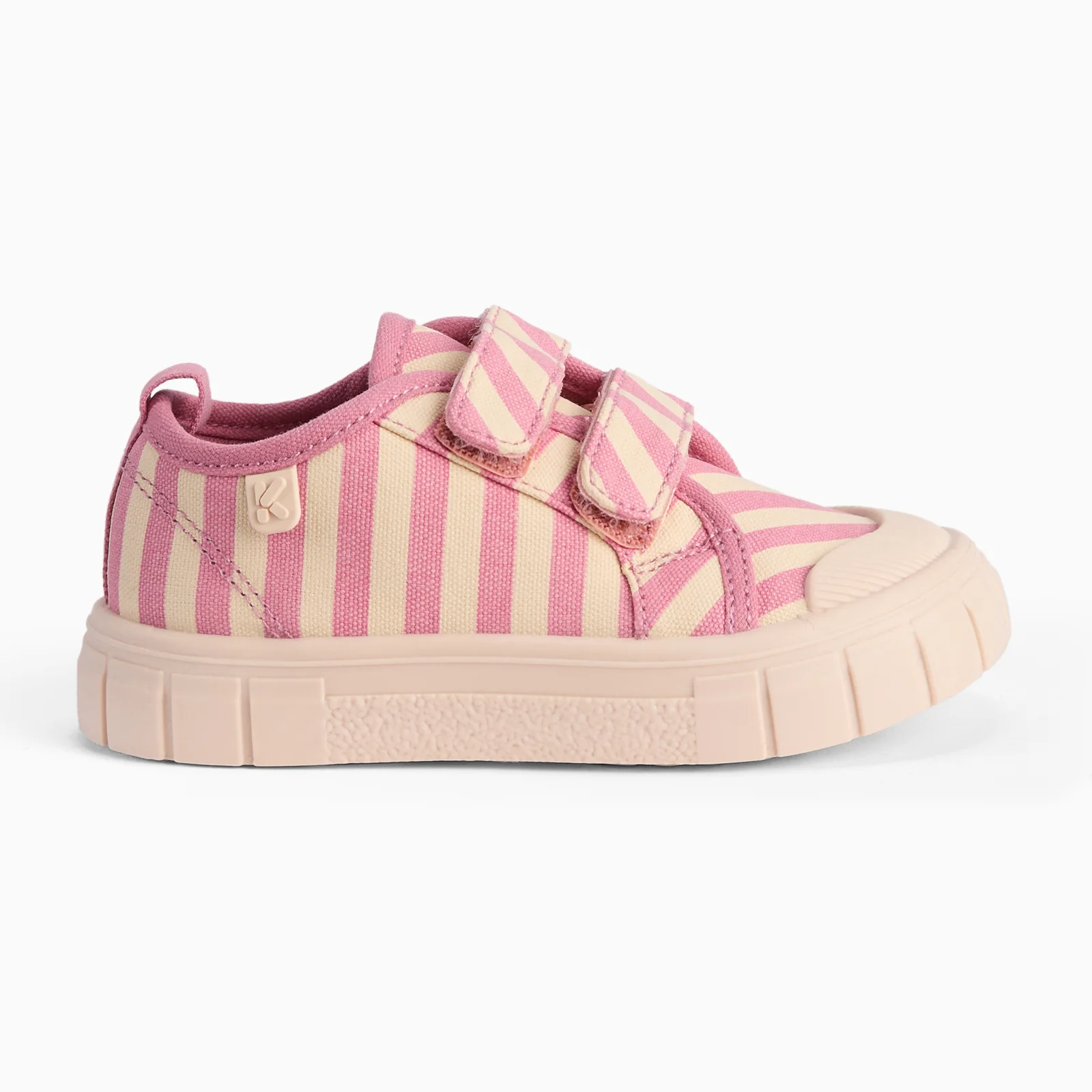 KIDLY by MORI Striped Canvas Trainers - Pink - Image 3