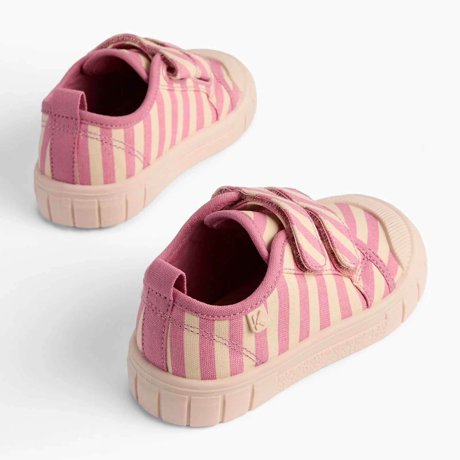 KIDLY by MORI Striped Canvas Trainers - Pink - Image 4