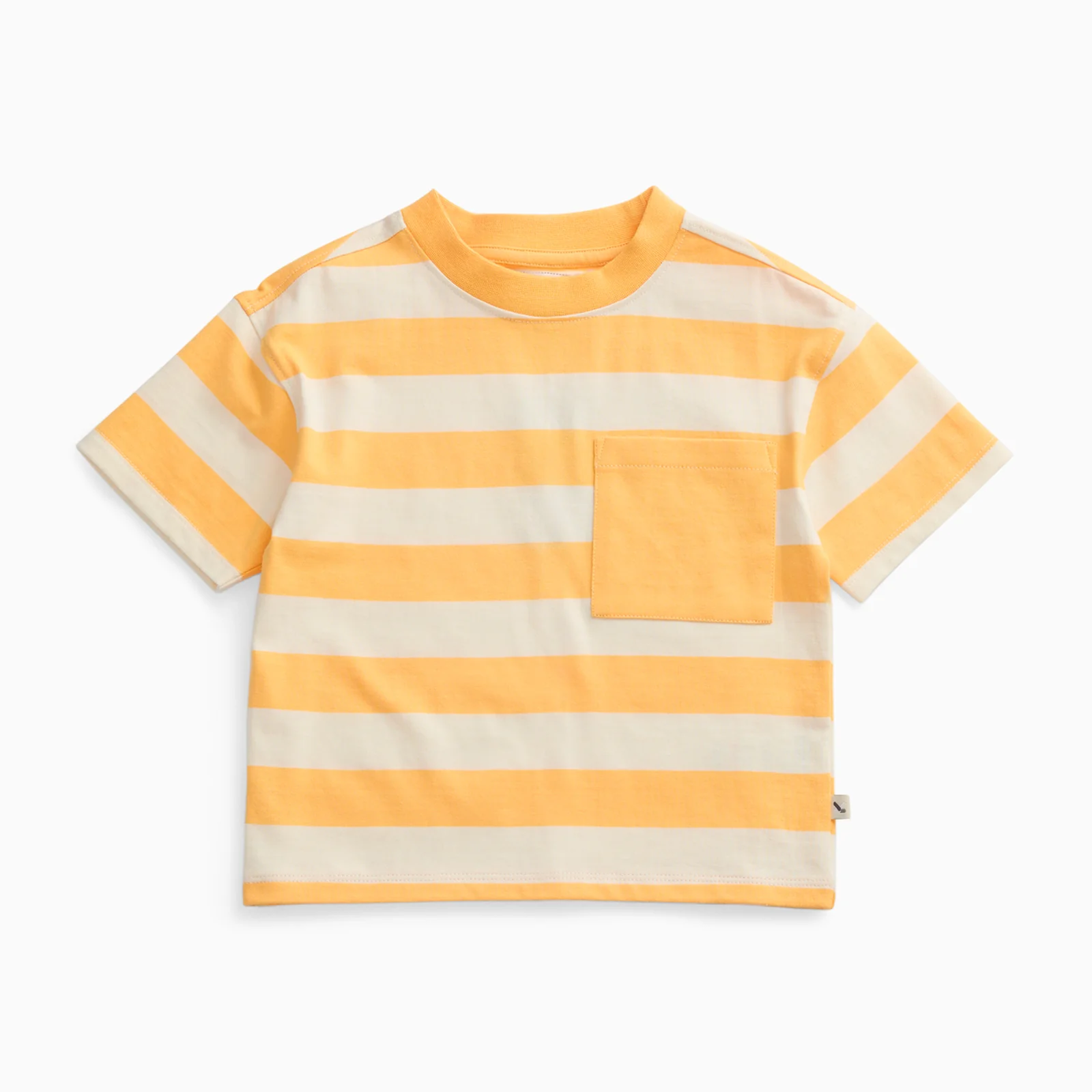 KIDLY by MORI Striped Cotton T-Shirt - Yellow Stripe - Image 2