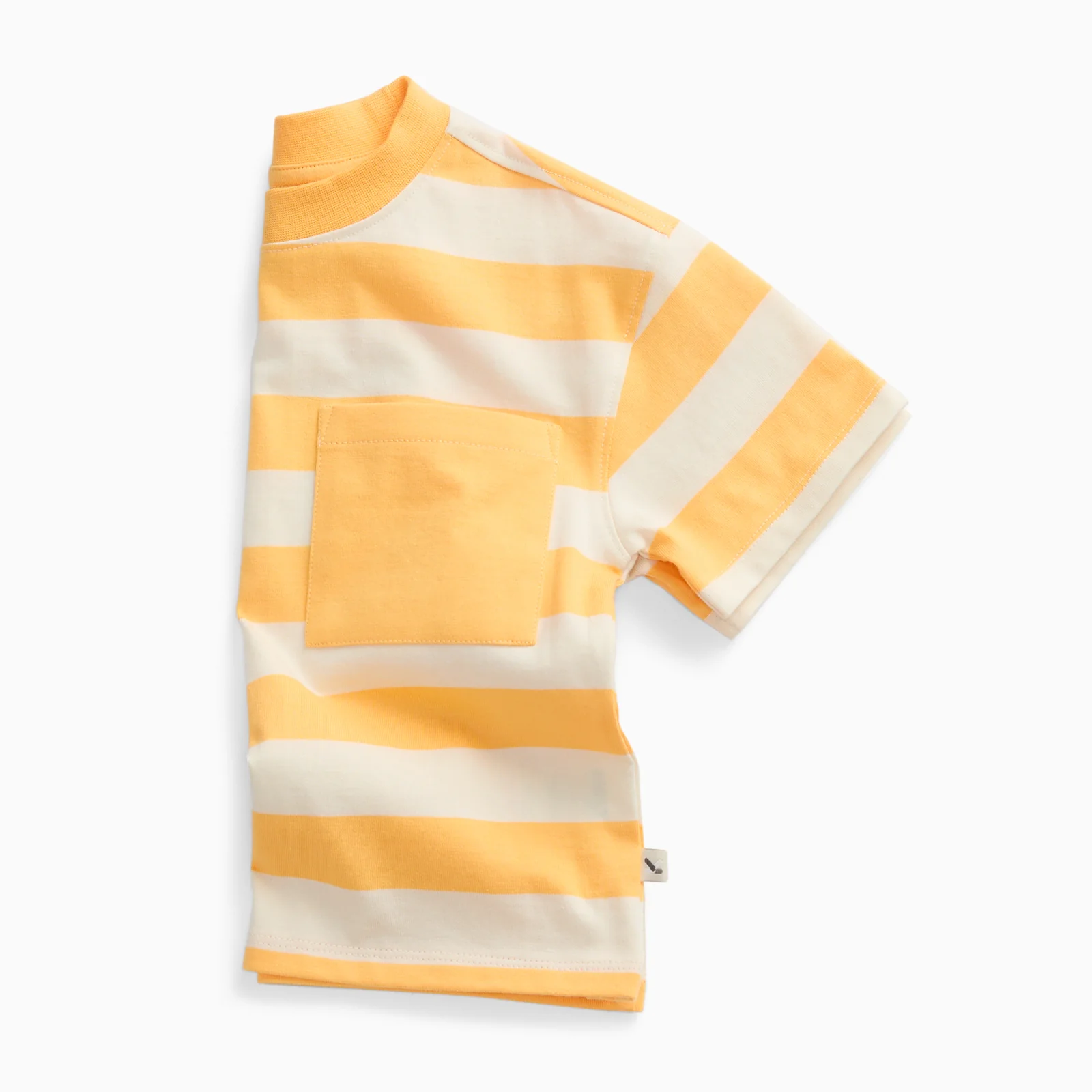 KIDLY by MORI Striped Cotton T-Shirt - Yellow Stripe - Image 3