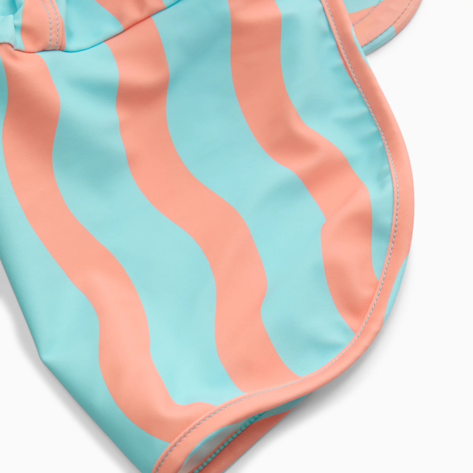 KIDLY by MORI Sunsafe Swim Hat - Orange Wavy Stripe - Image 2