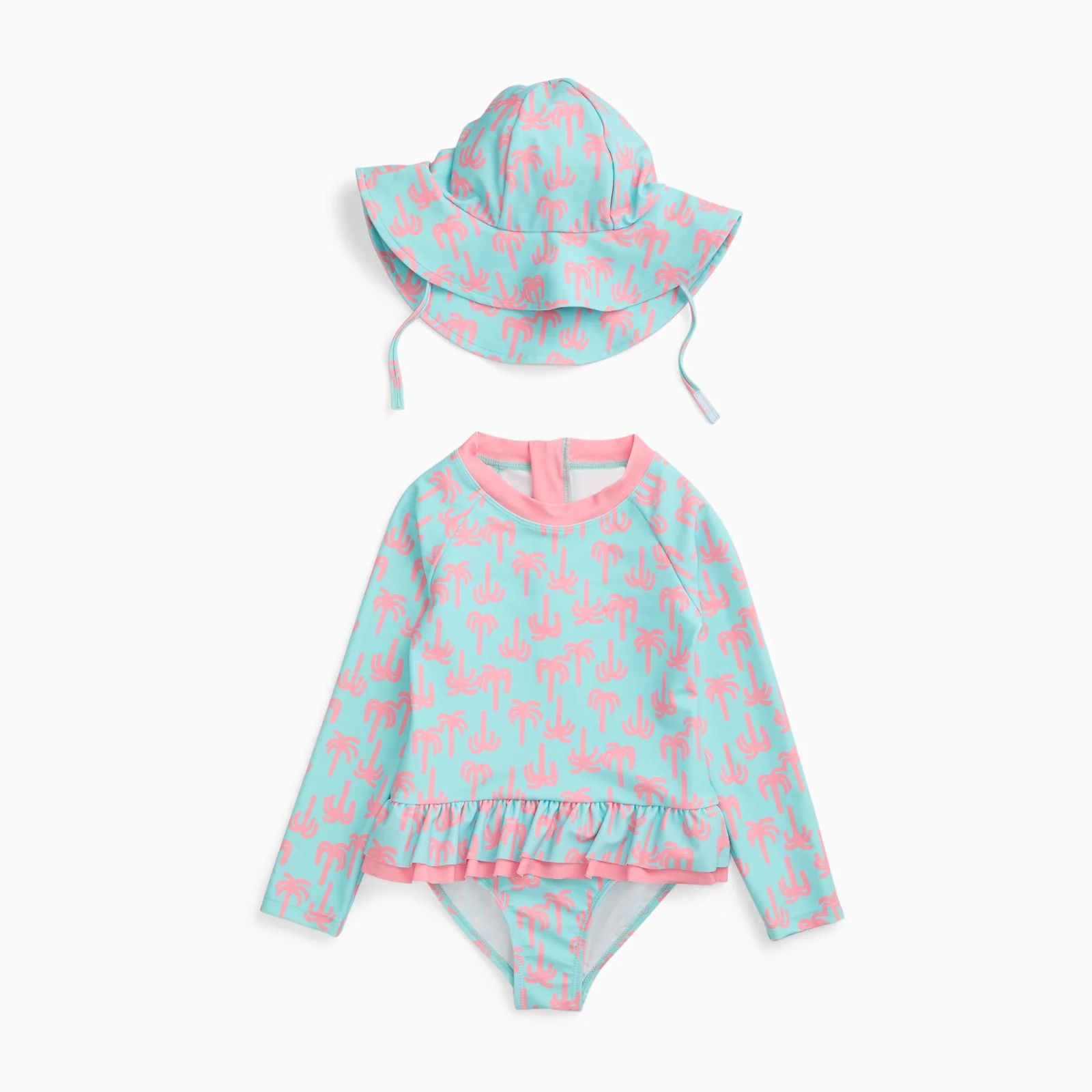 KIDLY by MORI Sunsafe Swimsuit & Floppy Hat - Palm Trees - Image 2