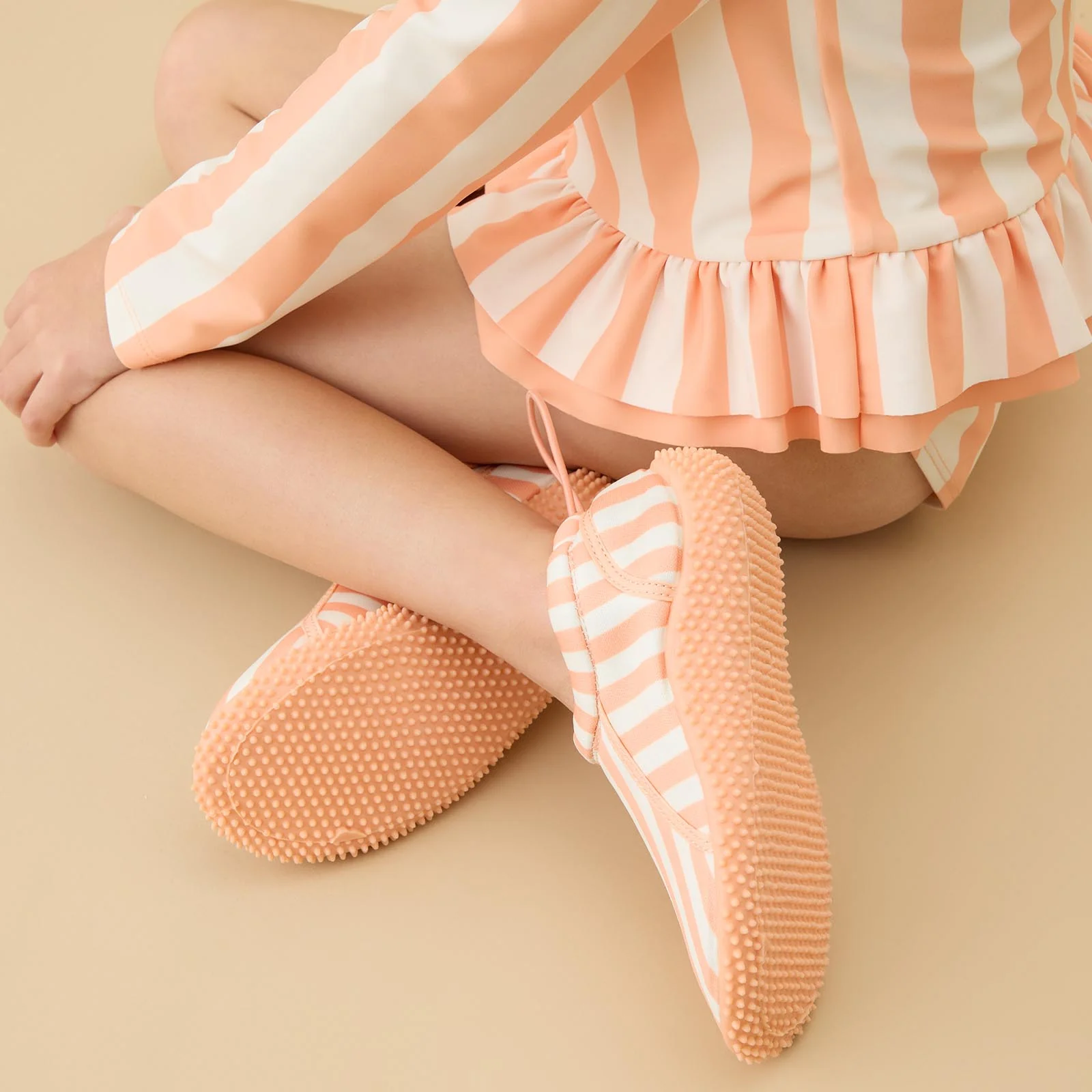 KIDLY by MORI Swim Shoe - Orange Stripe