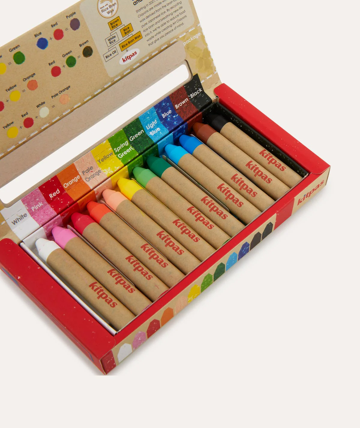 Kitpas Rice Bran Wax Crayon 12 Colours - Image 2