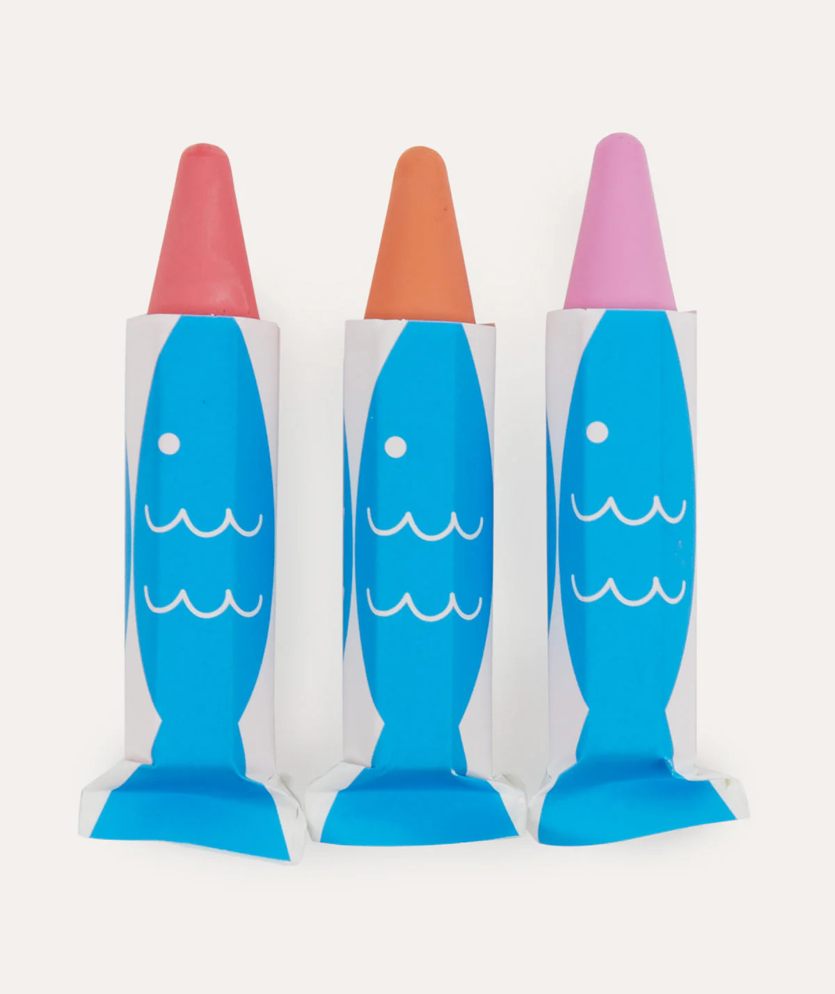 Kitpas Rice Wax Bath Crayons 3 colours Coral (Pink, Orange, Red)