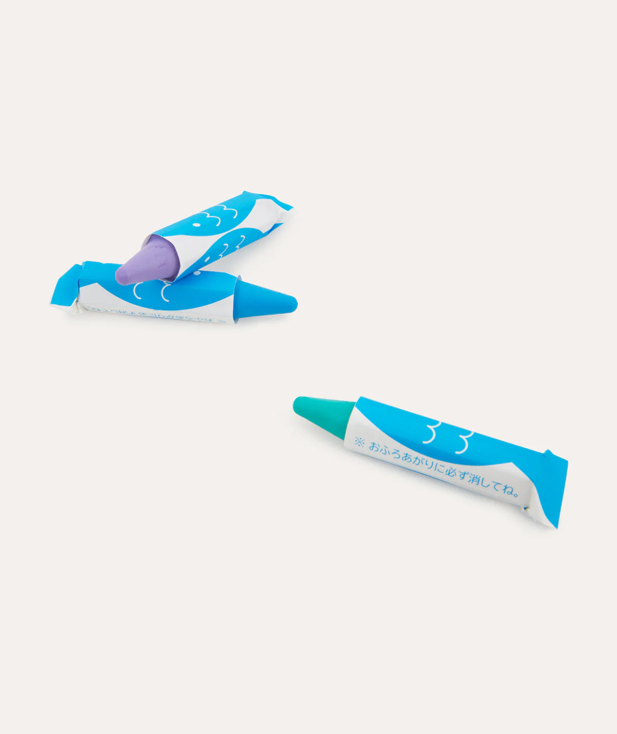 Kitpas Rice Wax Bath Crayons 3 colours Fish (Purple, Blue, Green) - Image 3