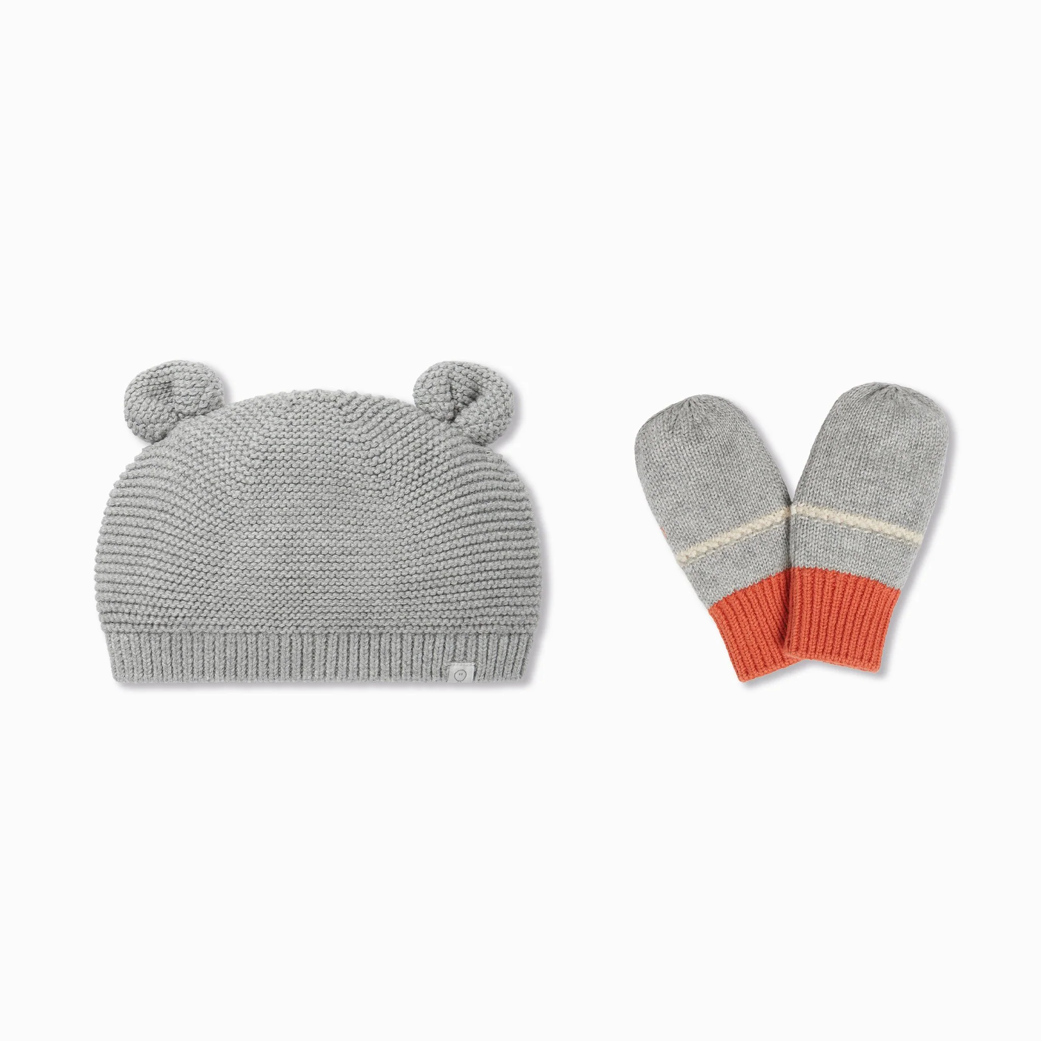 Knitted Baby Bear Hat & Mittens Set - Image 2