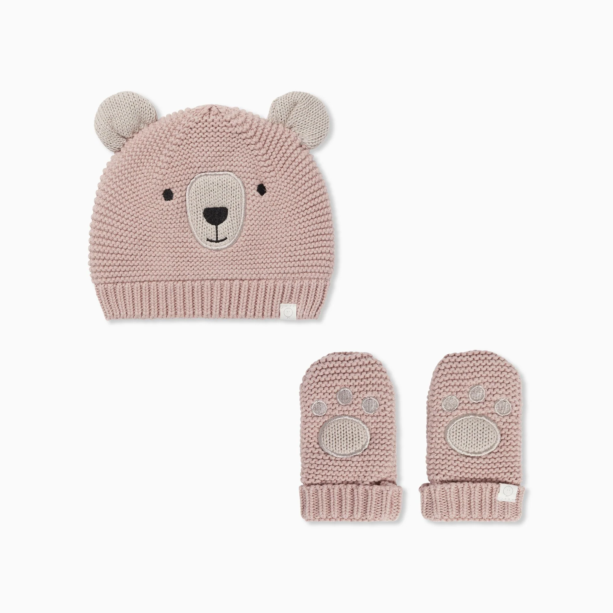 Knitted Bear Hat & Mittens Set - Image 2