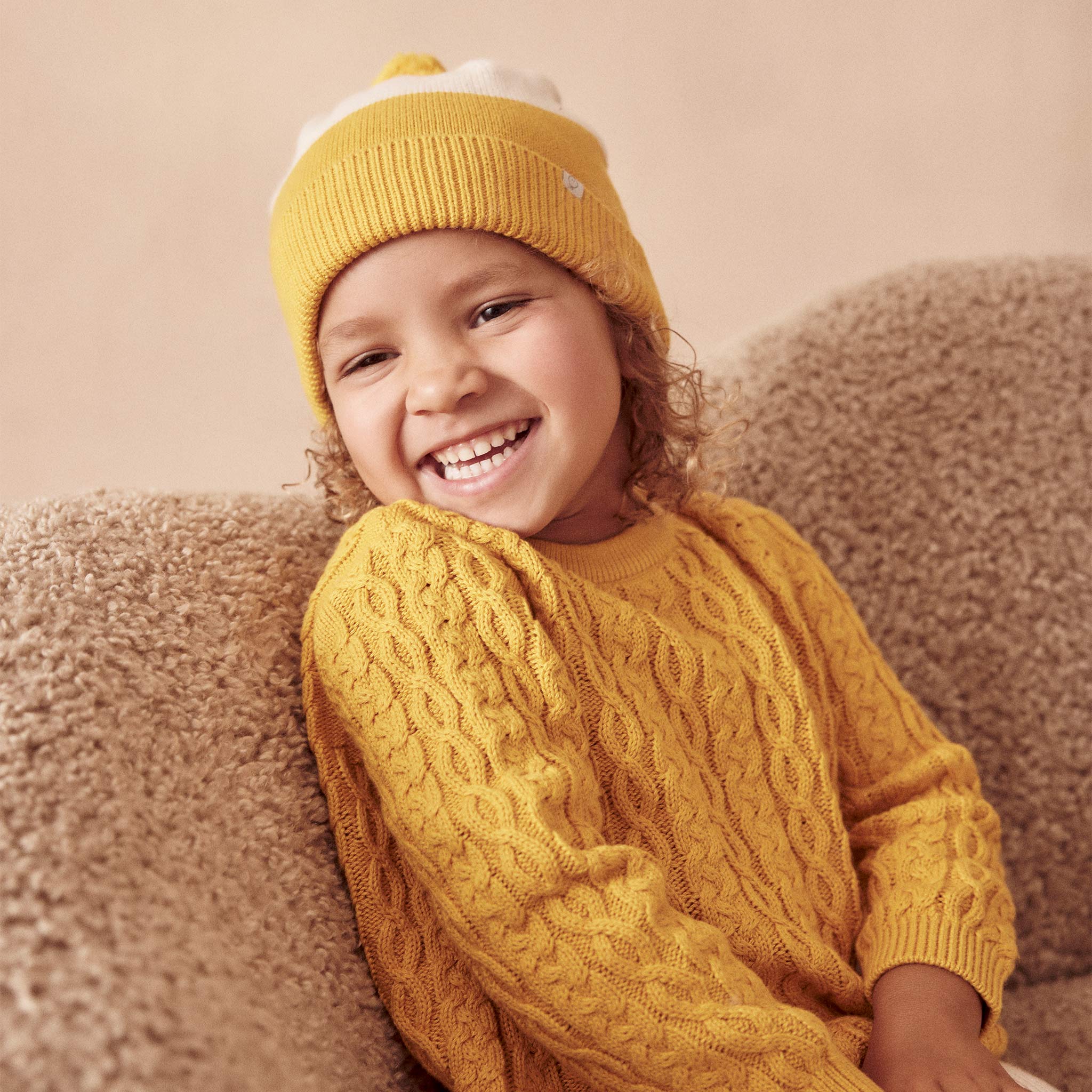 Knitted Colourblock Beanie Hat - Image 2