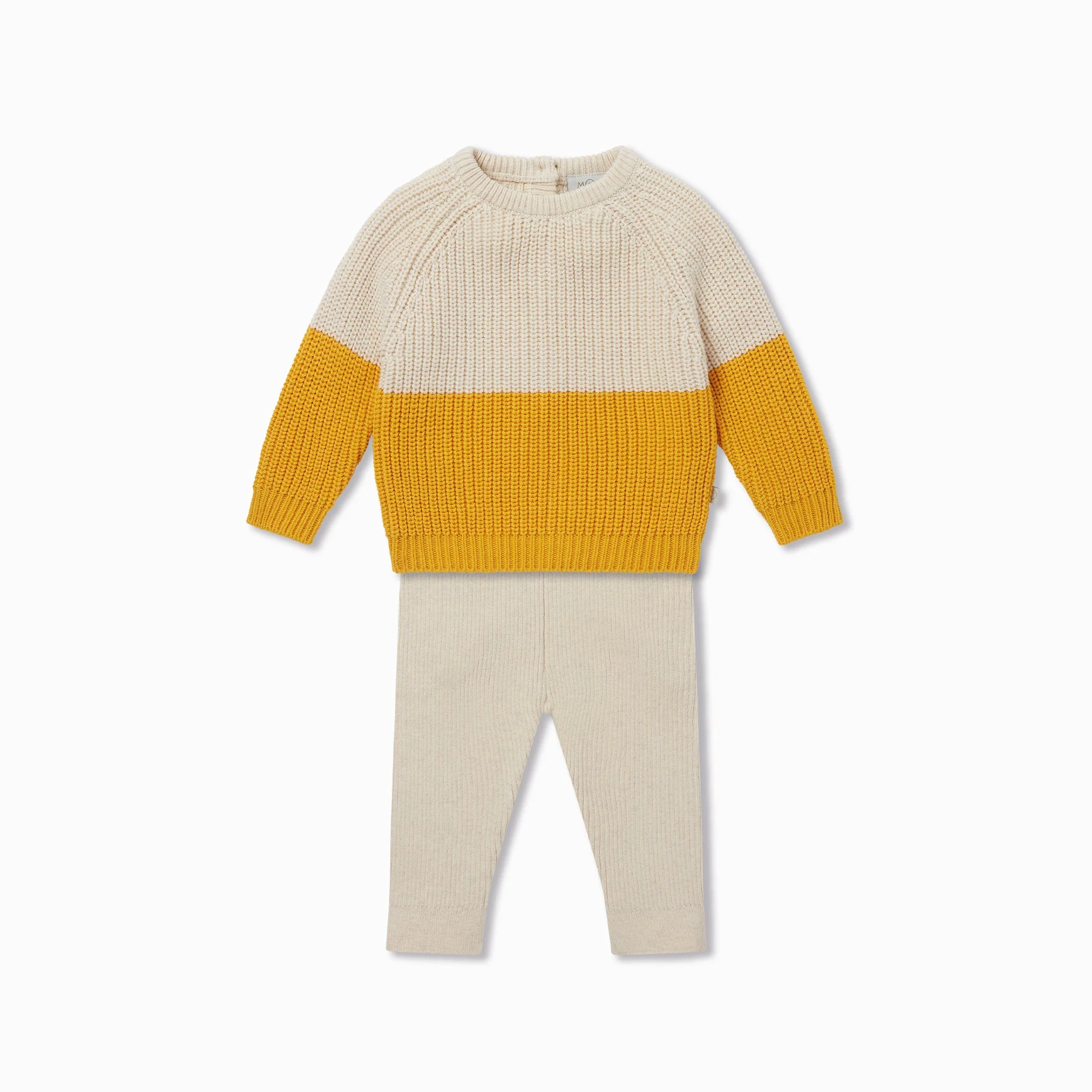 Knitted Colourblock Jumper & Leggings Outfit - Image 2