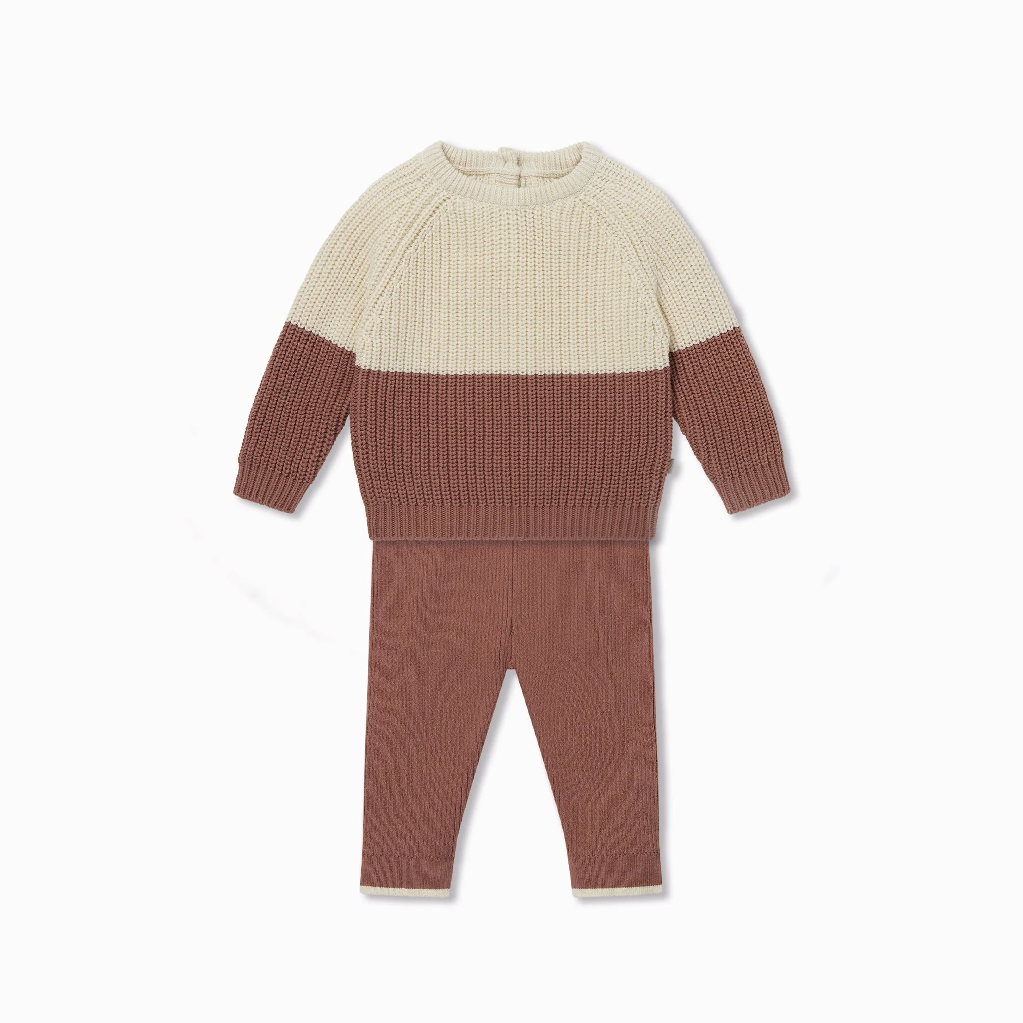 Knitted Colourblock Jumper & Leggings Outfit - Image 3
